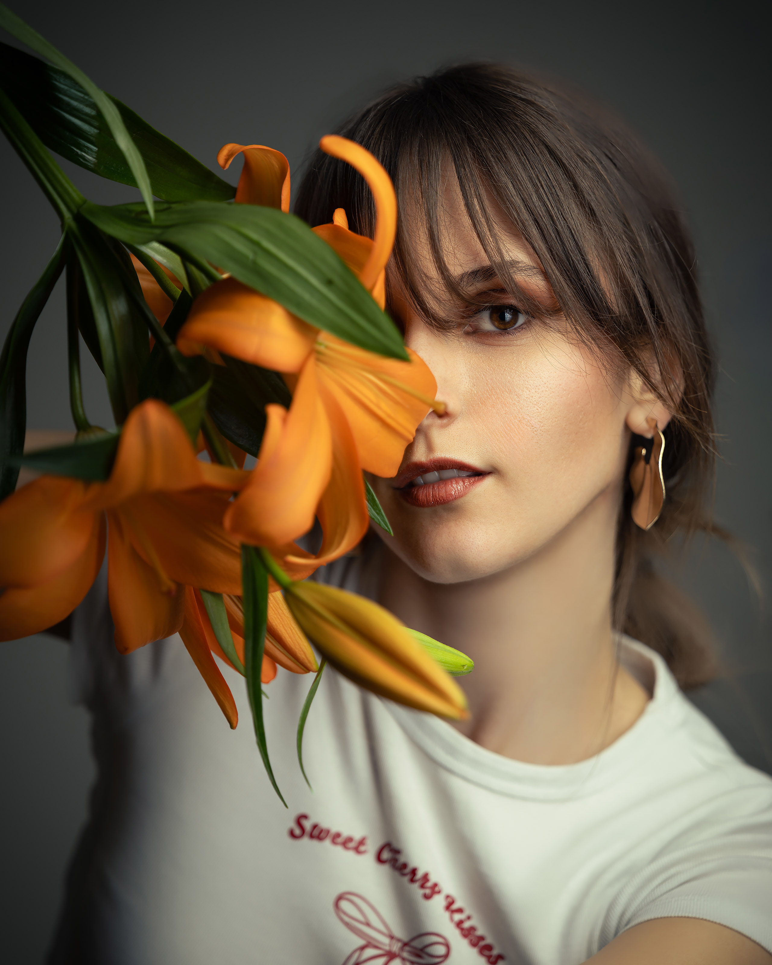 девушка, потрет, цветок, Дмитрий Александров