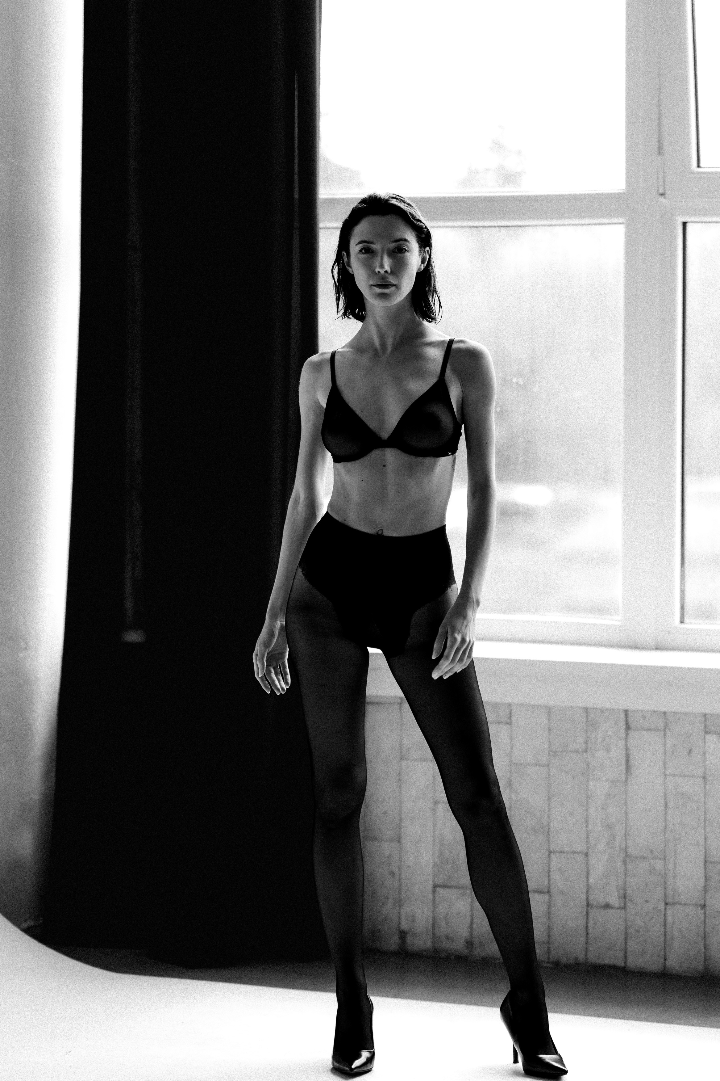 portrait, girl, black and white, model, Балезин Евгений