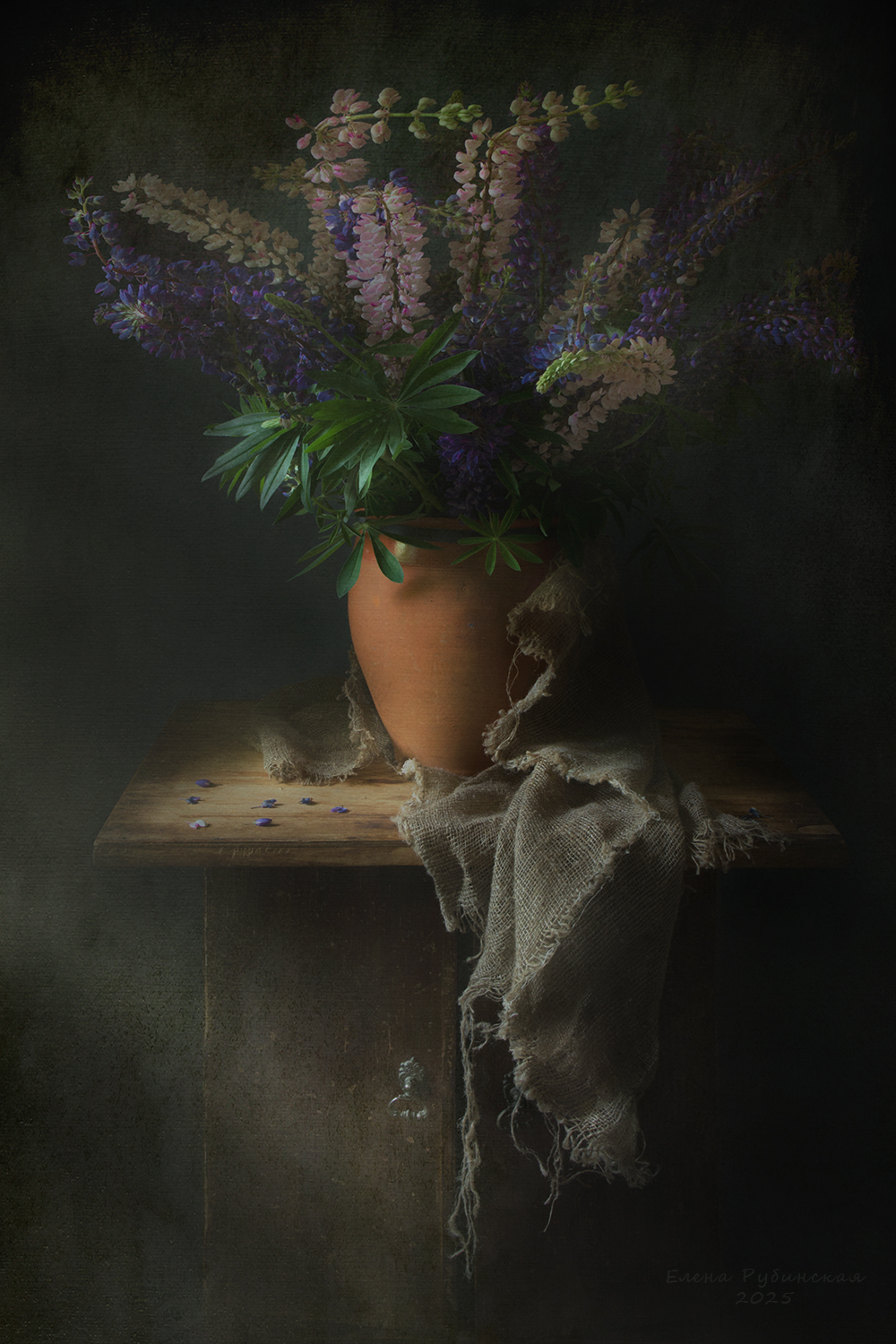 люпины, натюрморт, кострома, Елена Рубинская