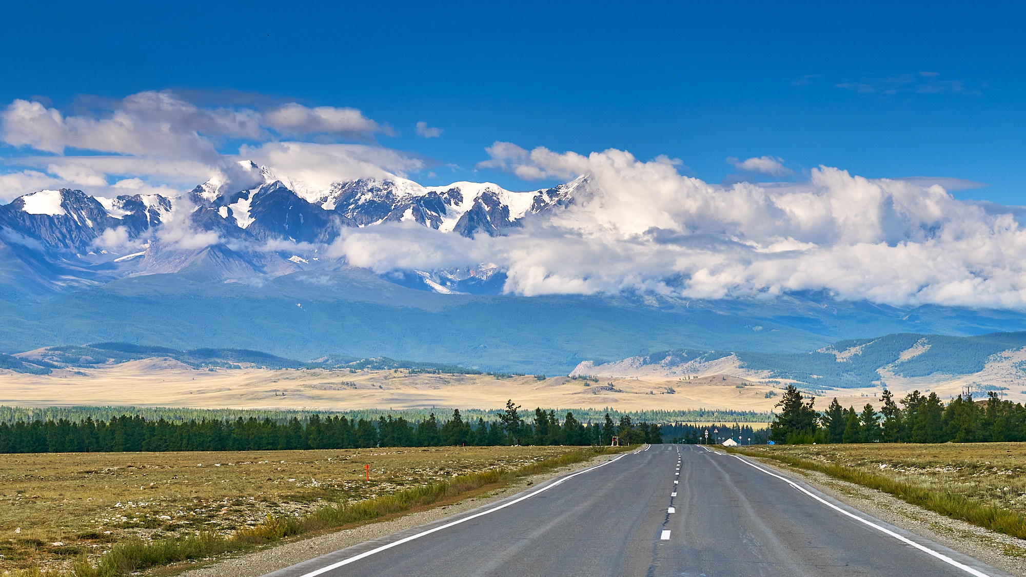 пейзаж, горы, дорога, облака, Горный Алтай , Александр Потапов