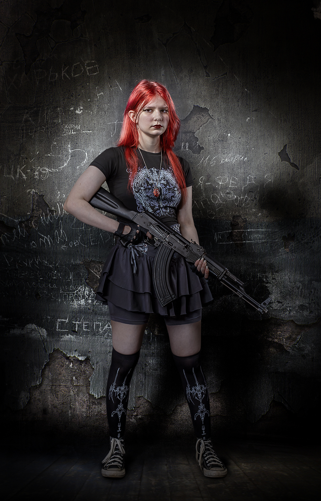 девочка, автомат калашникова, увеличенный магазин., Соломатин Борис