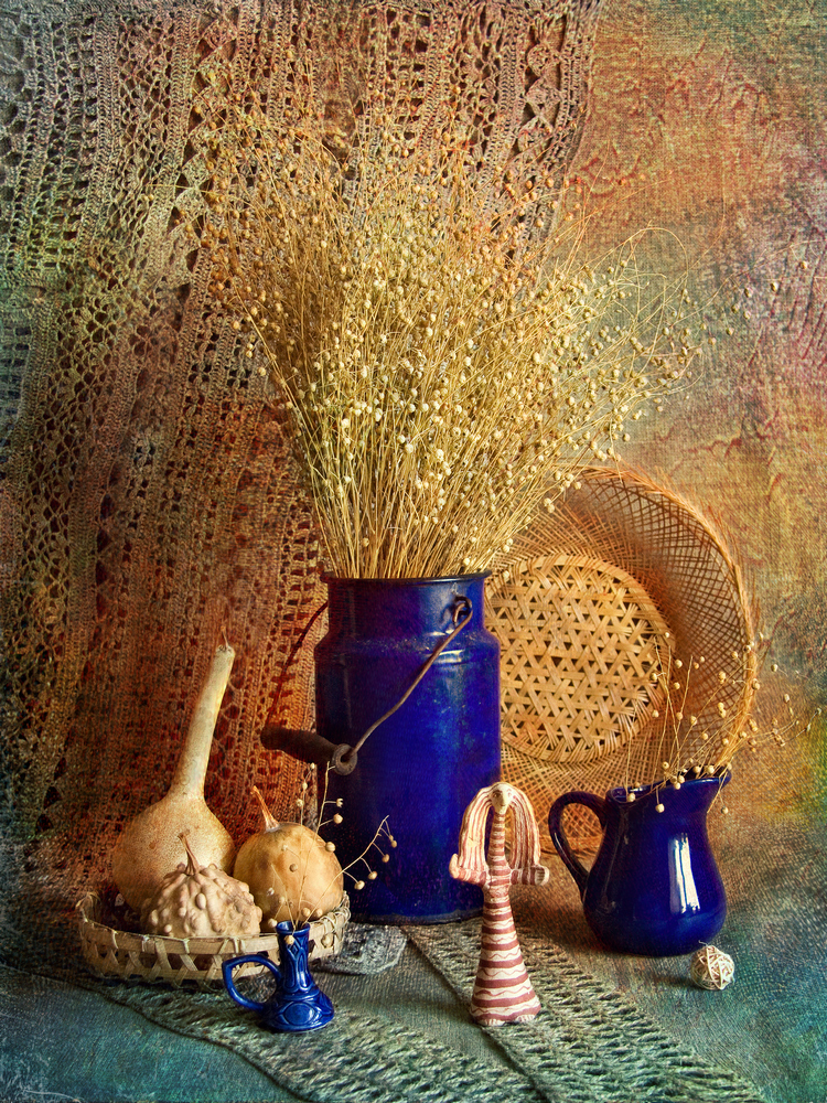 натюрморт букет вазы тыквы сухоцвет, Алтыпина Наталья