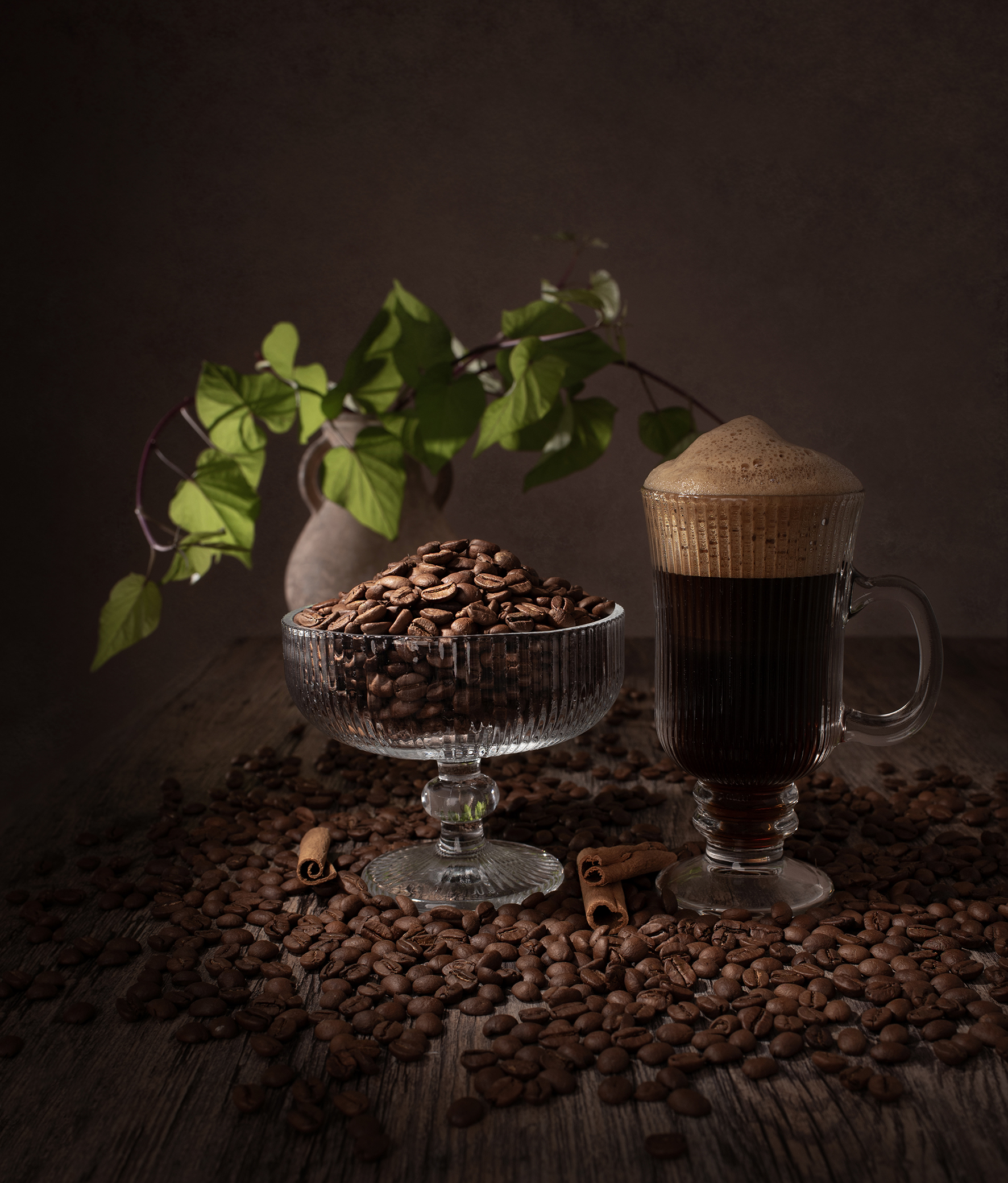 Still life, coffee, food, grains, plant, Maria Margareth Perfoncio