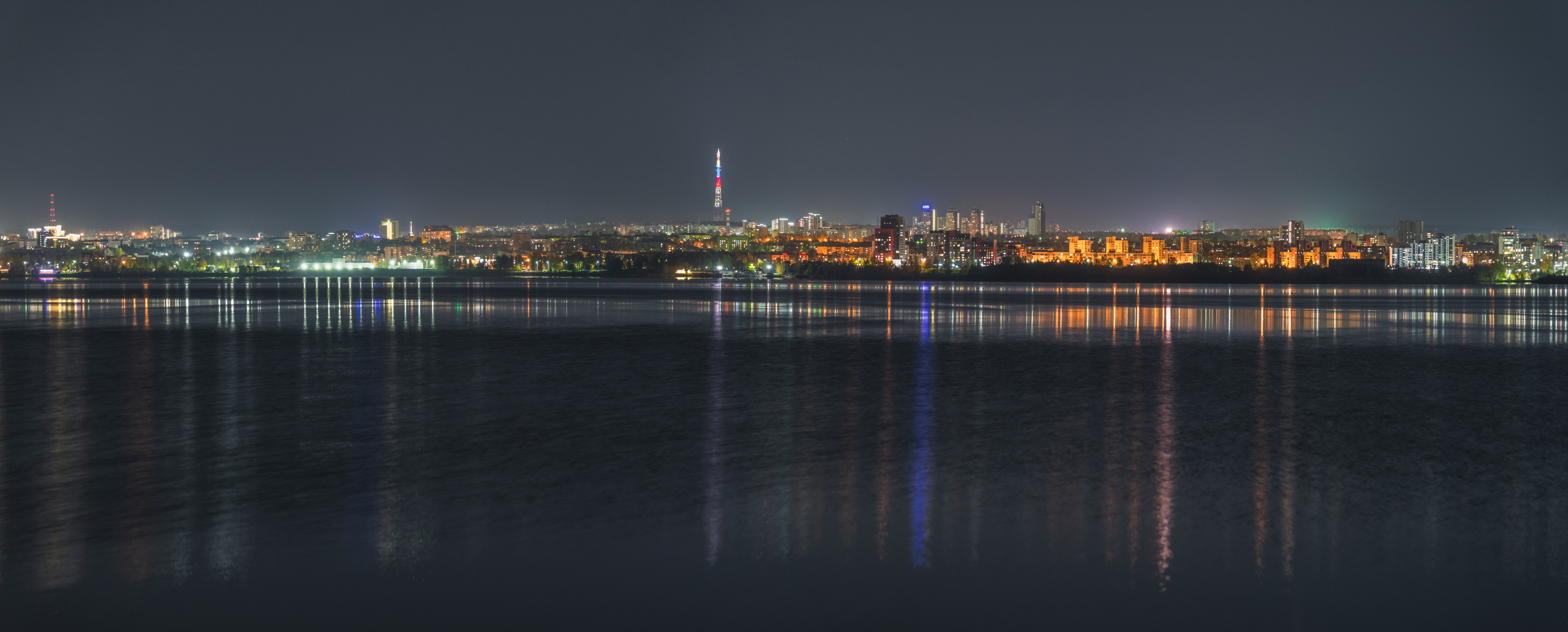 Карелия, Петрозаводск, озеро, осень, ночь, город, ночной город, Онежское озеро, Denis Koshkin