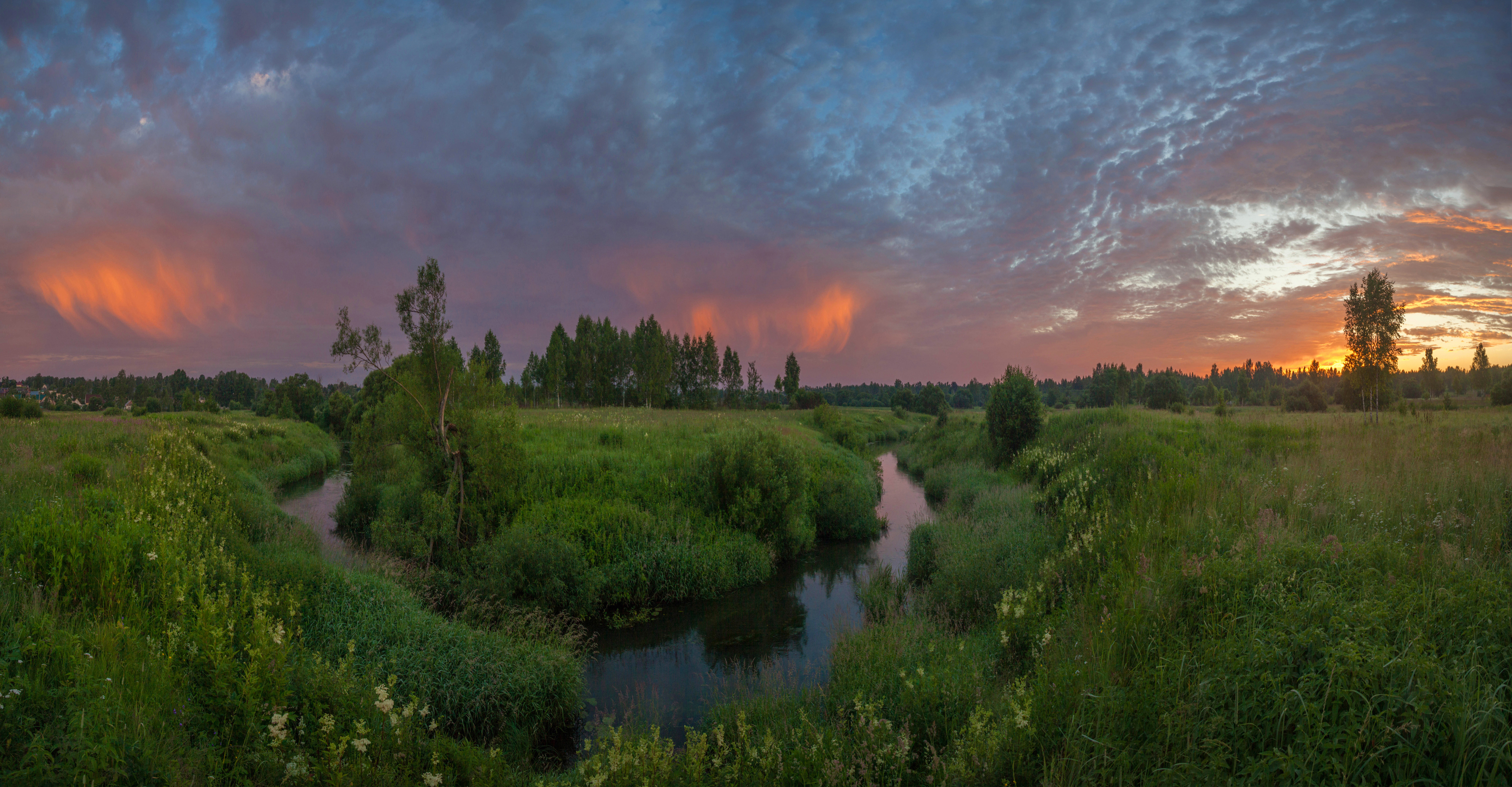 река, рассвет , лето , поле , лес, Свистков Александр