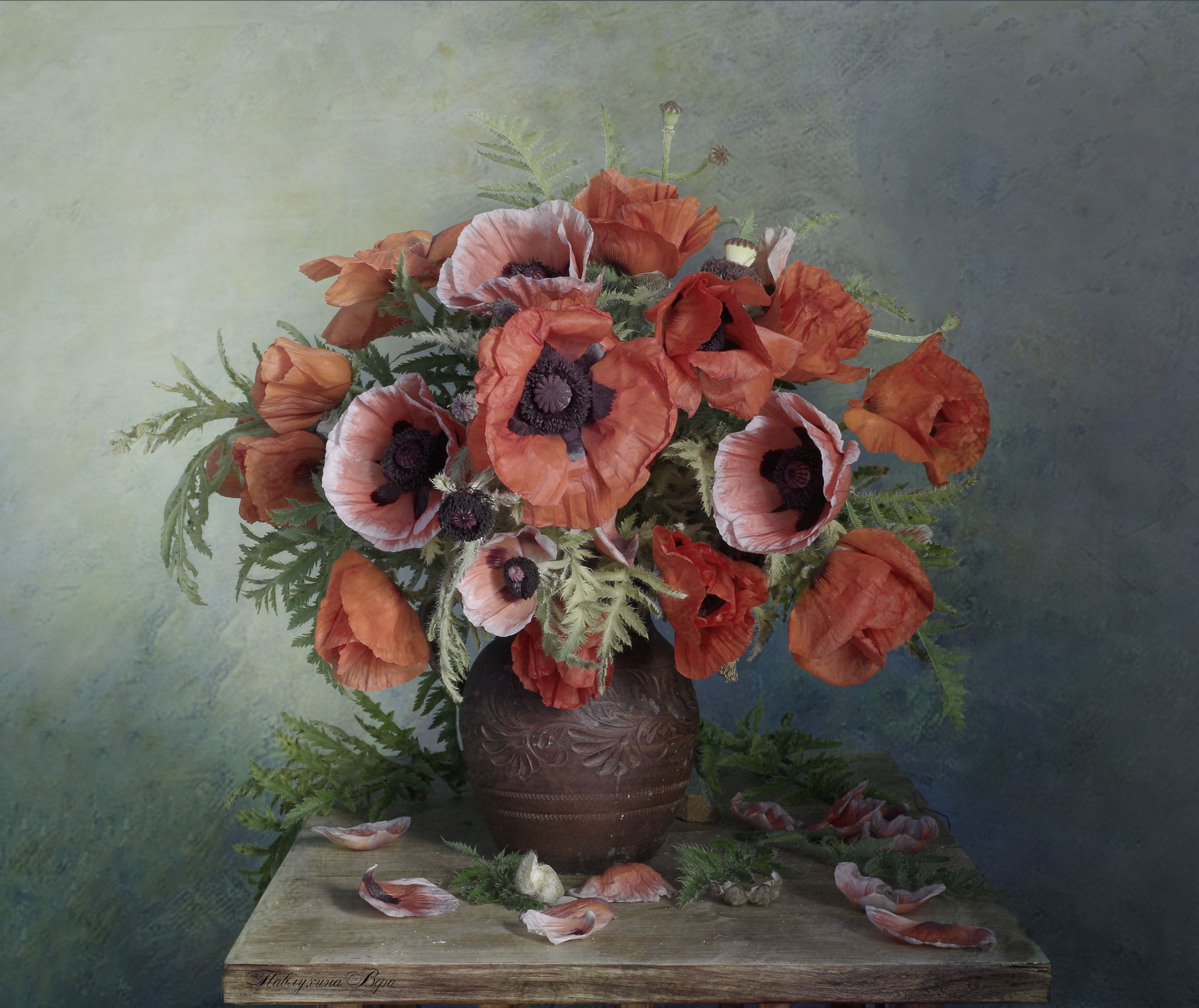 натюрморт, цветы, вера павлухина, маки, красные., Вера  Павлухина