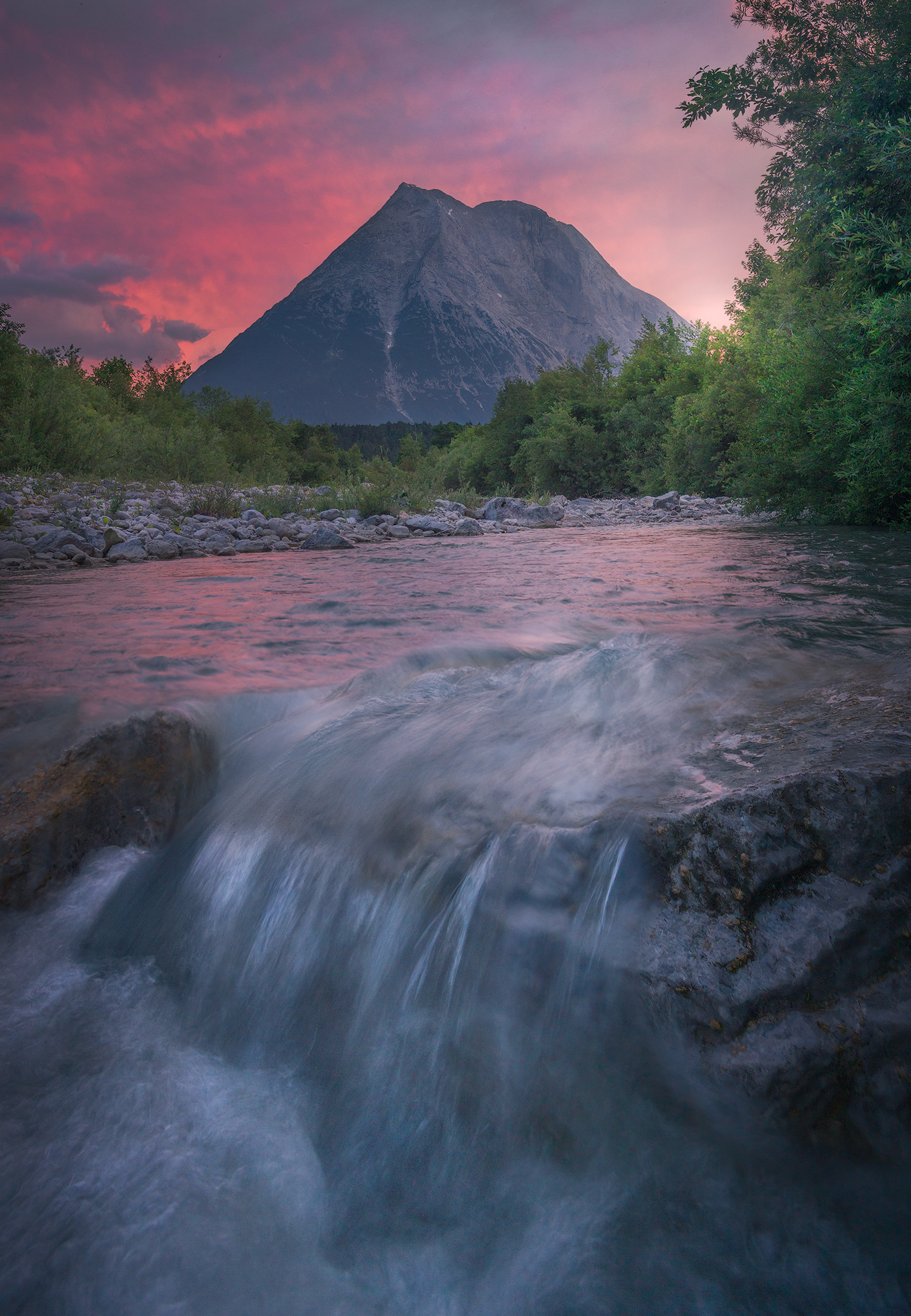 Austria, Trend, outdoors, Tirol, mountains, sunset, glow, clouds, water, Lukas Trixl