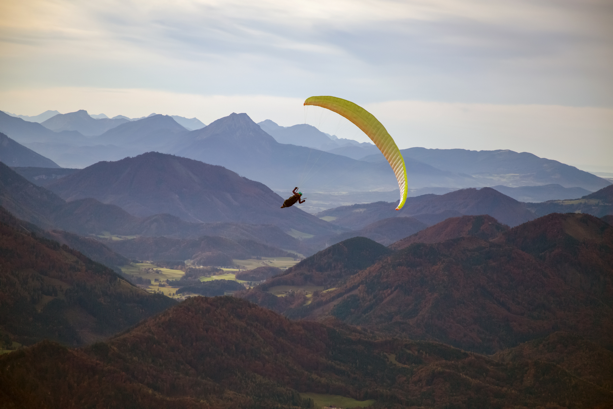 горы пейзаж облака осень параплан, Мурзинов Виктор
