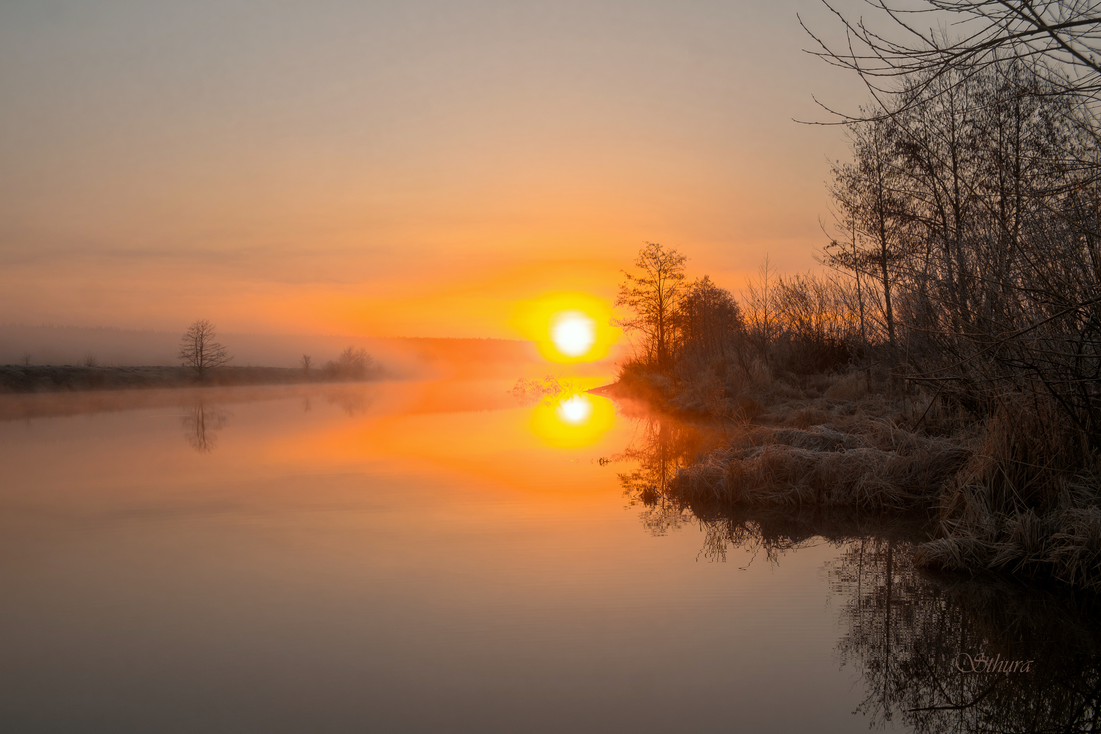 весна рассвет озеро туман природа пейзаж, Александр Строков