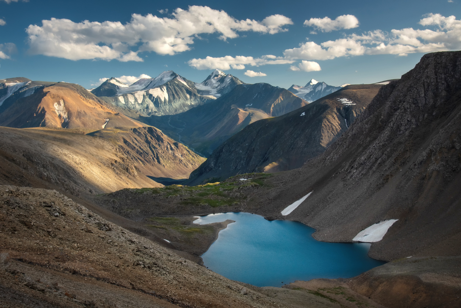 алтай, горный алтай, пейзажи алтая, кош-агачский район, горное озеро, летний алтай, горы, южно-чуйский хребет, осыпи, горный хребет, Рубан Елена