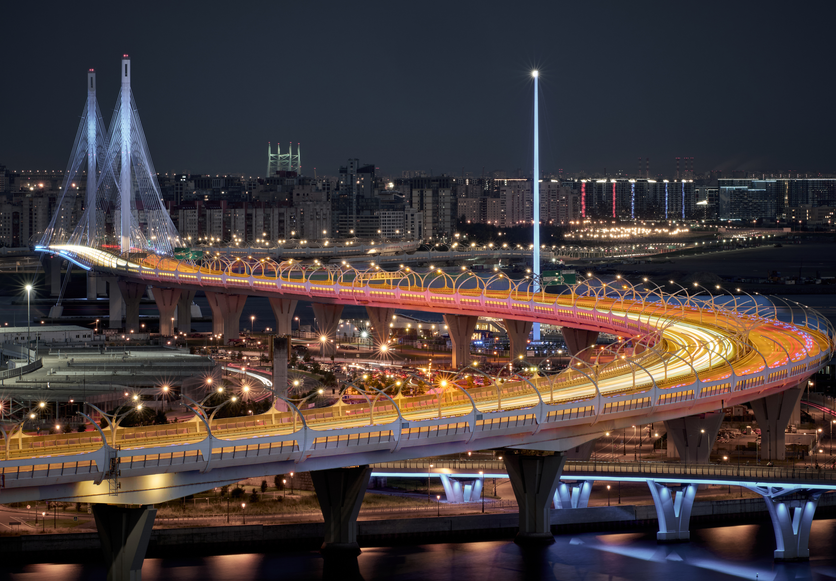 санкт-петербург, мост, движение, магистраль, зсд,, Байдуков Александр