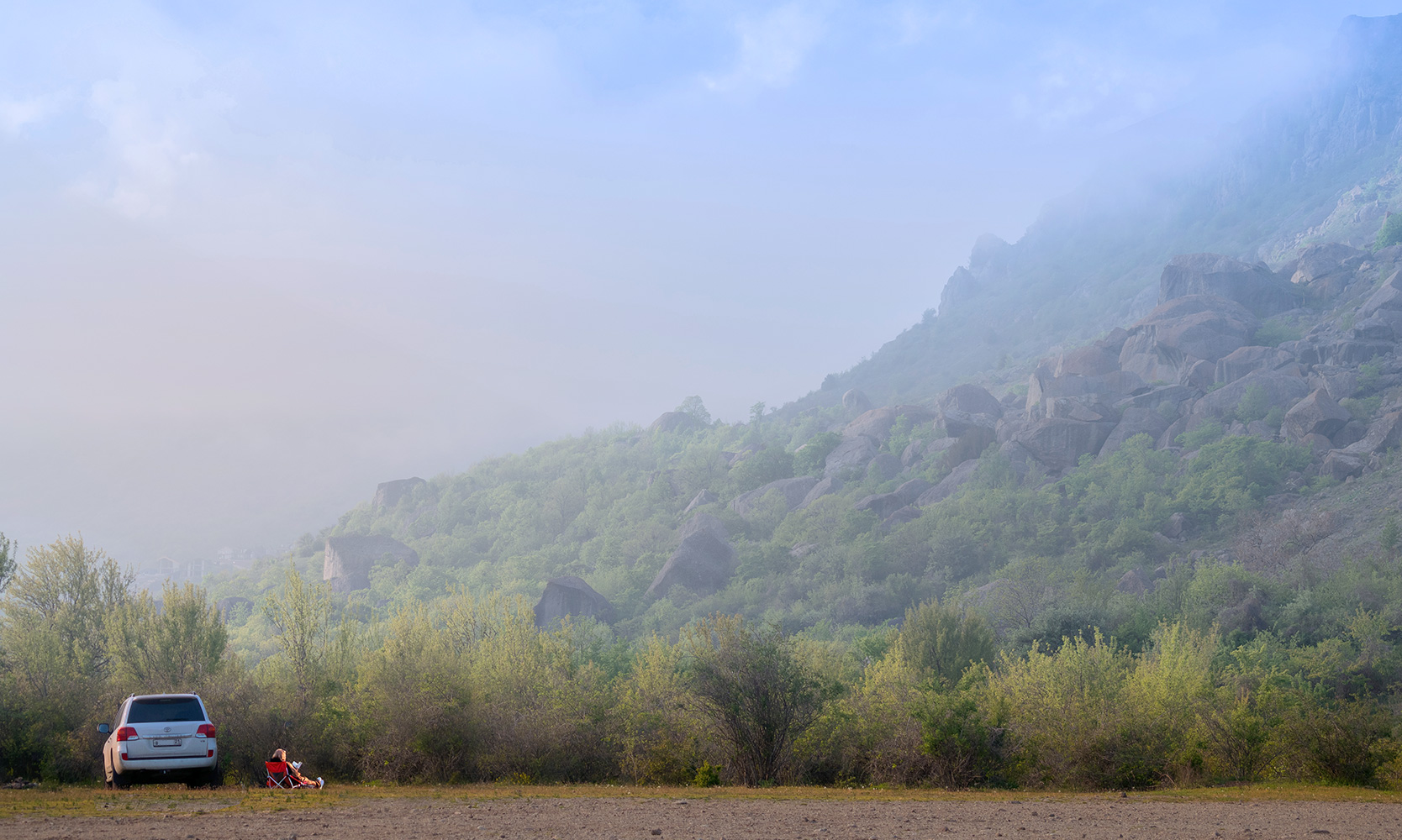 крым, туман, демерджи, Виктор Климкин