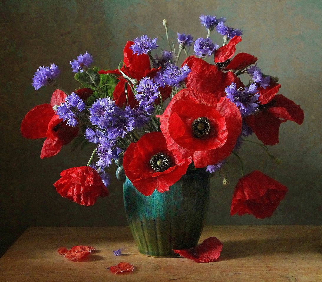 натюрморт, цветы, полевые цветы, лето, марина филатов, маки, васильки, Марина Филатова