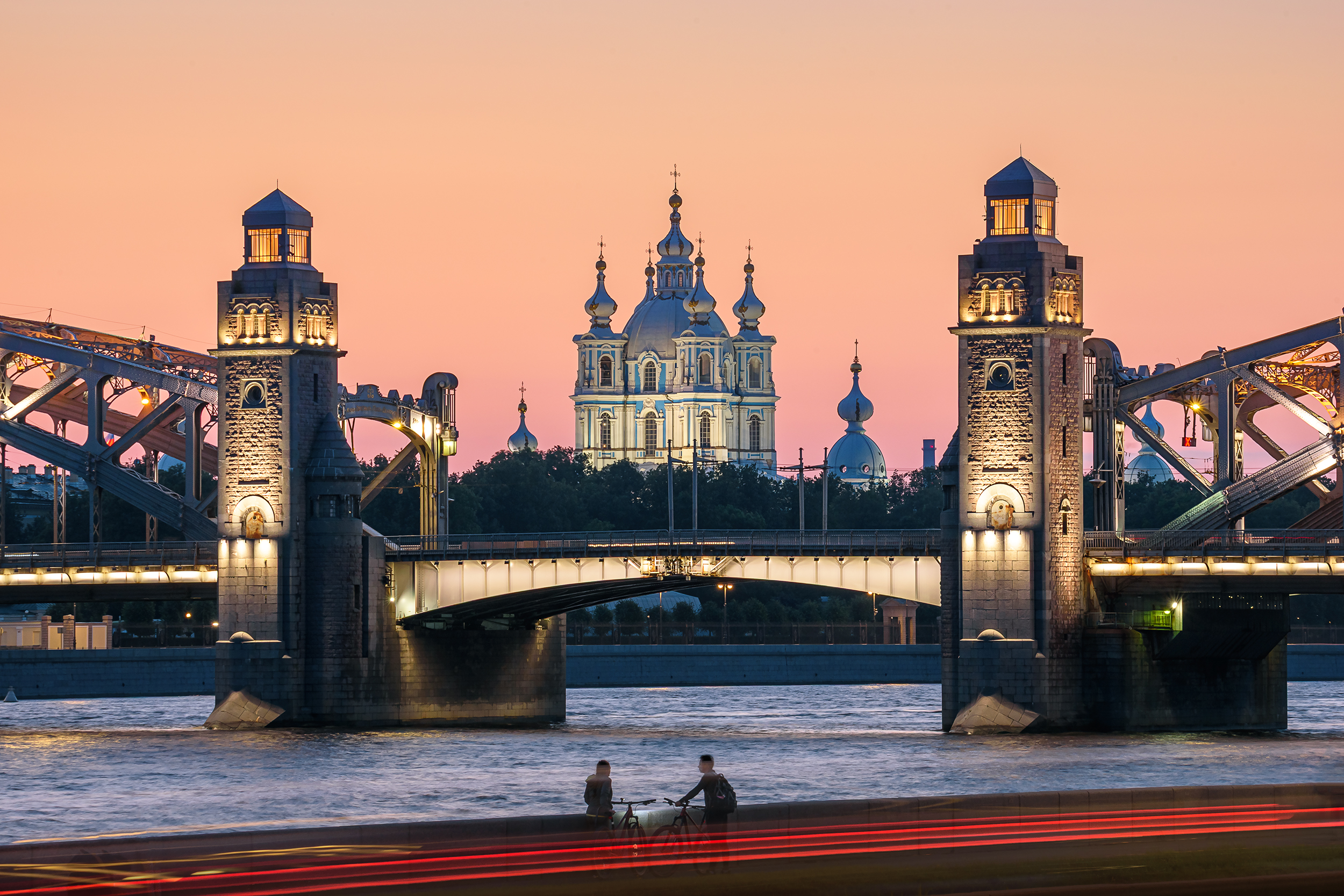 санкт-петербург, питер, город, ночной город, нева, ночь, мост, bridge,  храм, смольный, Zakharov Armen