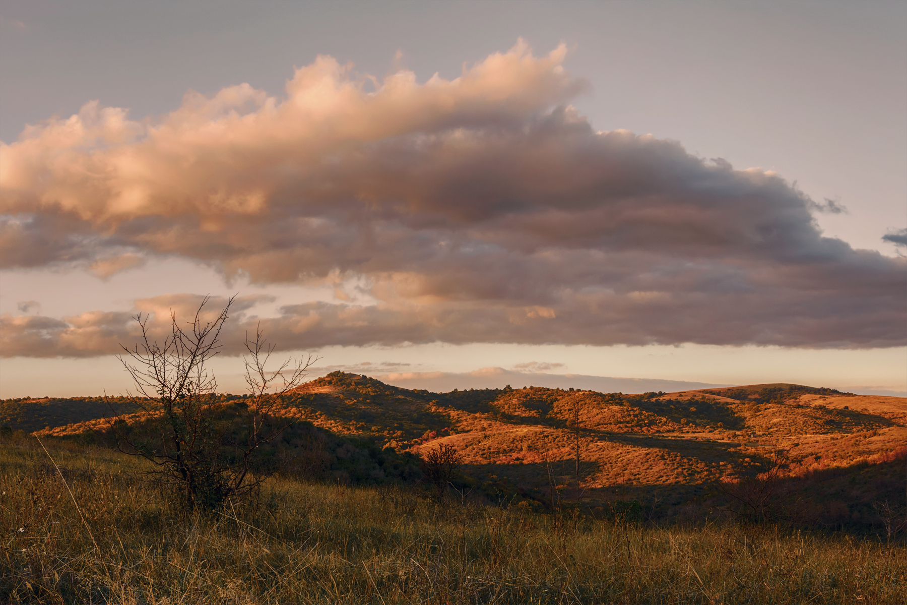 осень, холмы, облака, Вера Ра