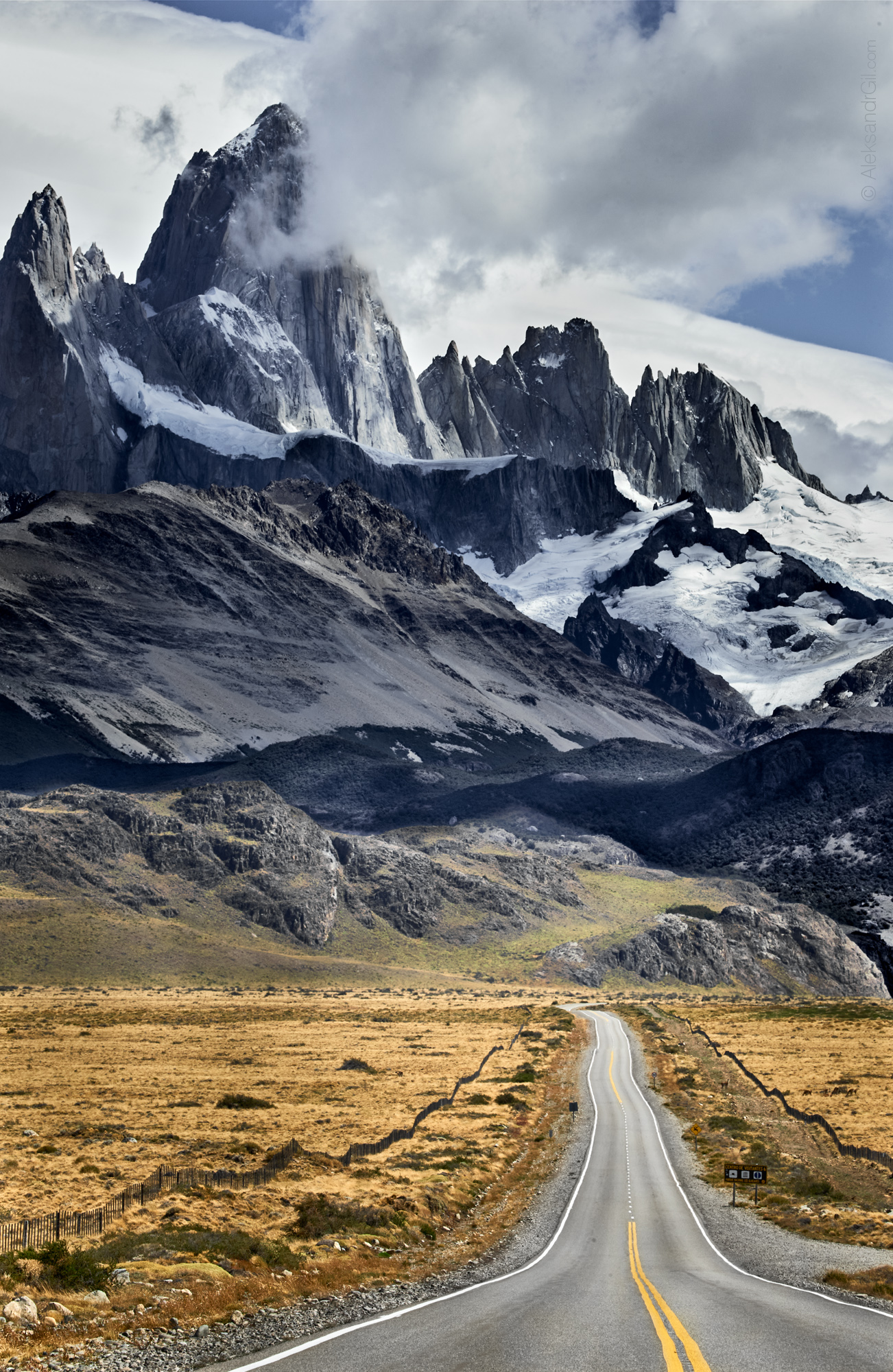 горы, дорога, патагония, аргентина, фицрой, mountain, mountains, fitzroy, patagonia, argentina, Гиль Александр