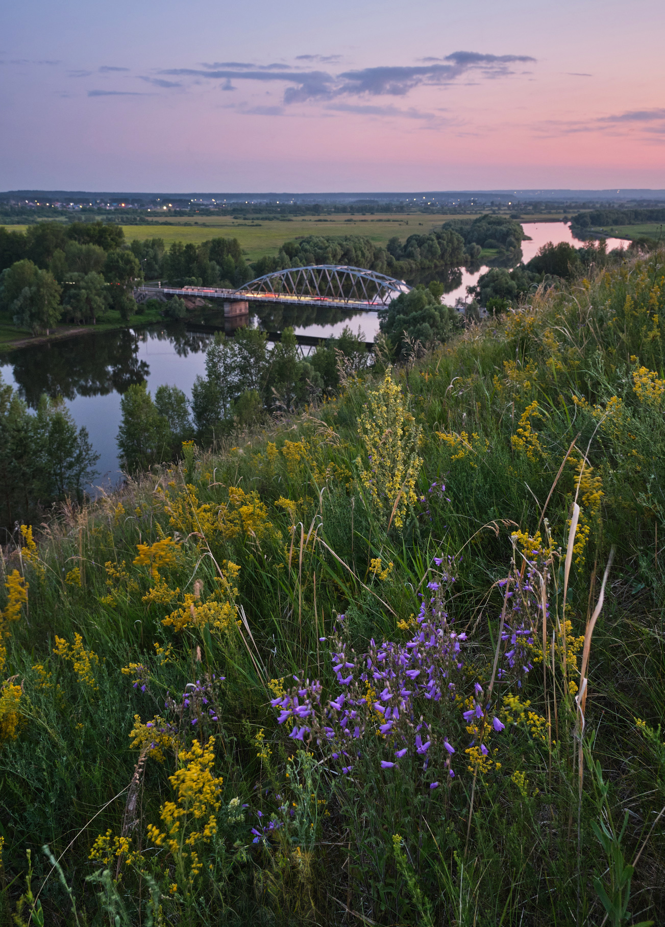 река,зай,татарстан,вечер,мост,склон,цветы, Горшков Игорь