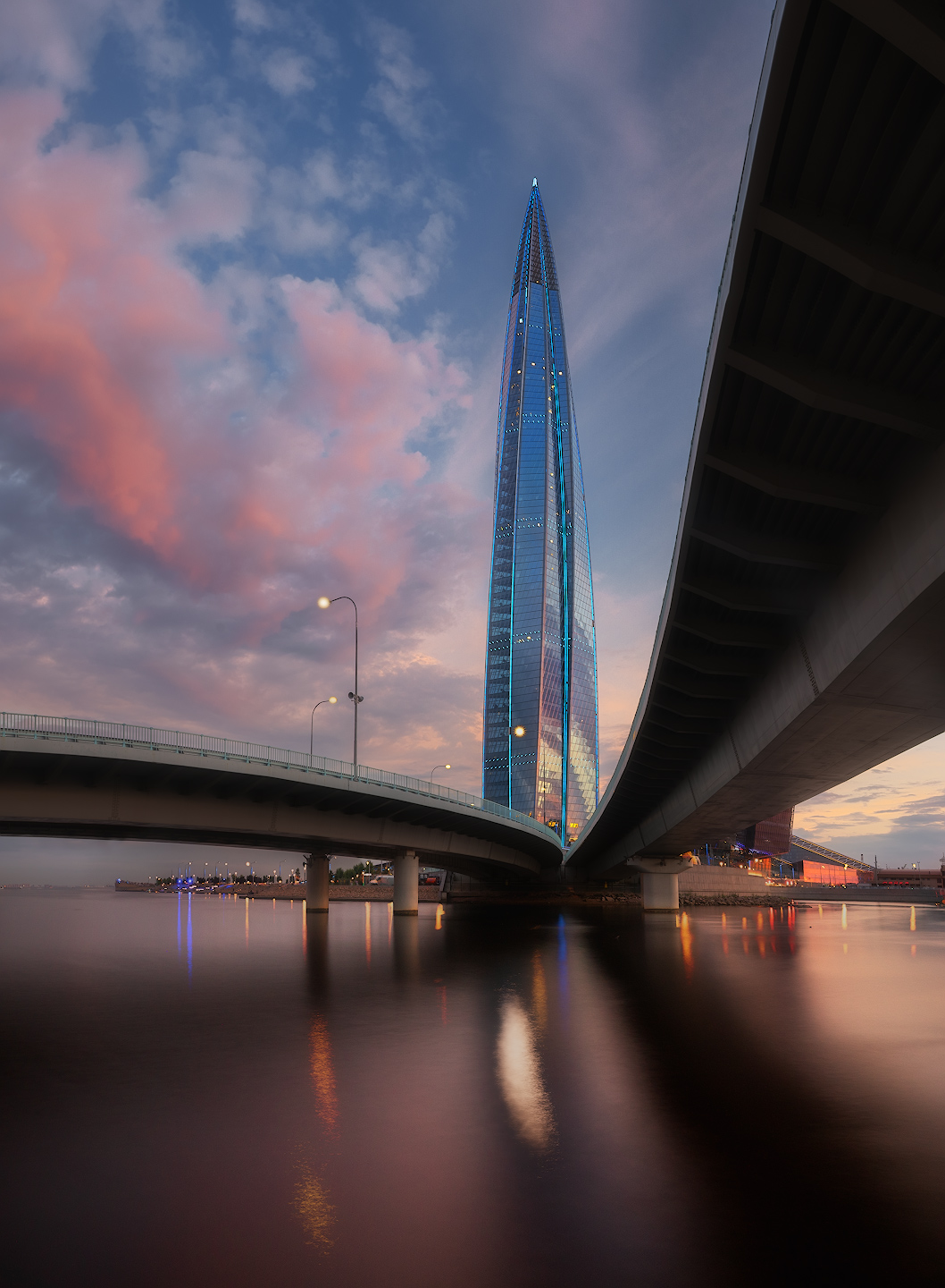 кукурузина, лахта, лахта центр, спб, питер, город, закат, Марголин Алексей