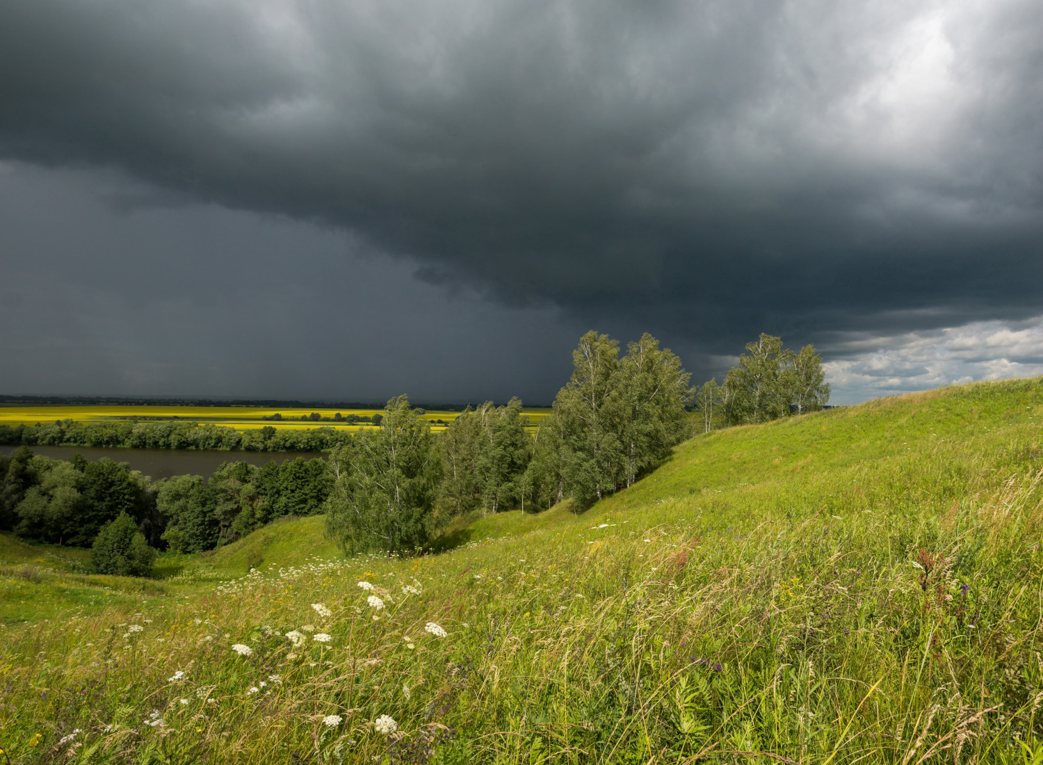 гроза, река ока, лето, Елена Колеснева