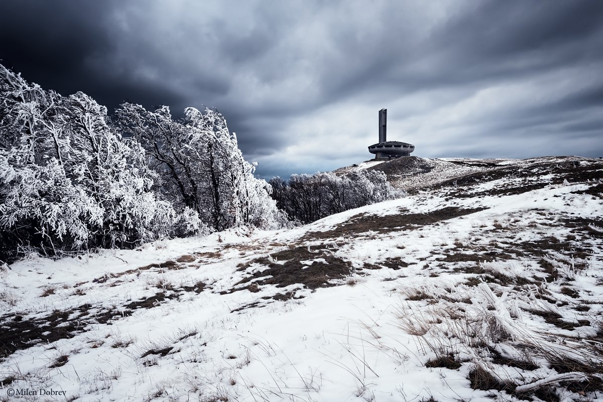 Buzludzha, Balkans, landscape, snow, communism, Милен Добрев