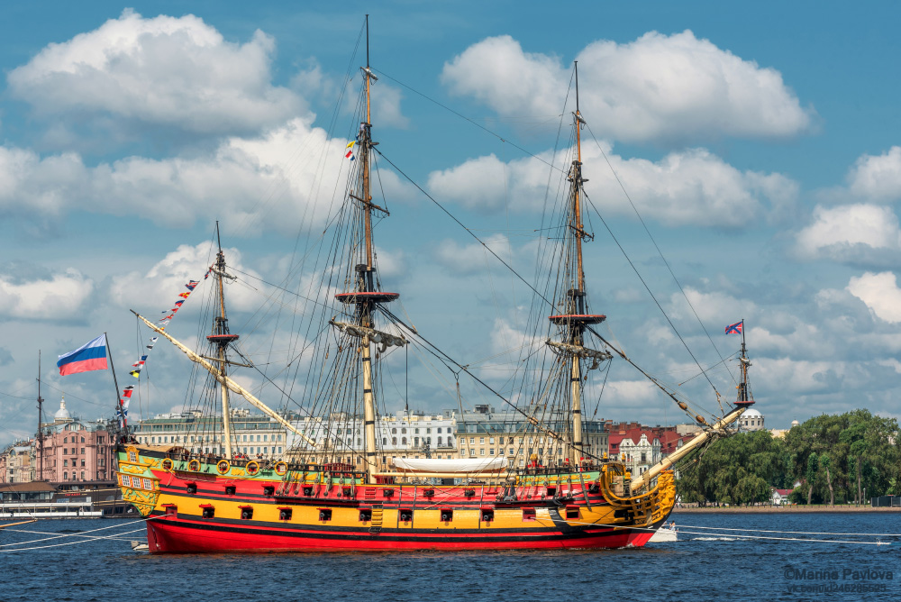 город, архитектура, санкт-петербург, река нева, день вмф россии, парусник полтава, корабли на неве, городской пейзаж, Павлова Марина