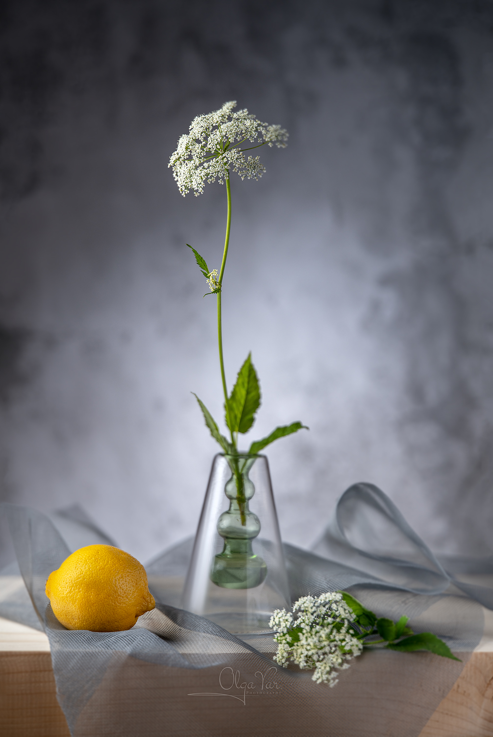 цветы, лето, стекло, лимон, Ольга Яр