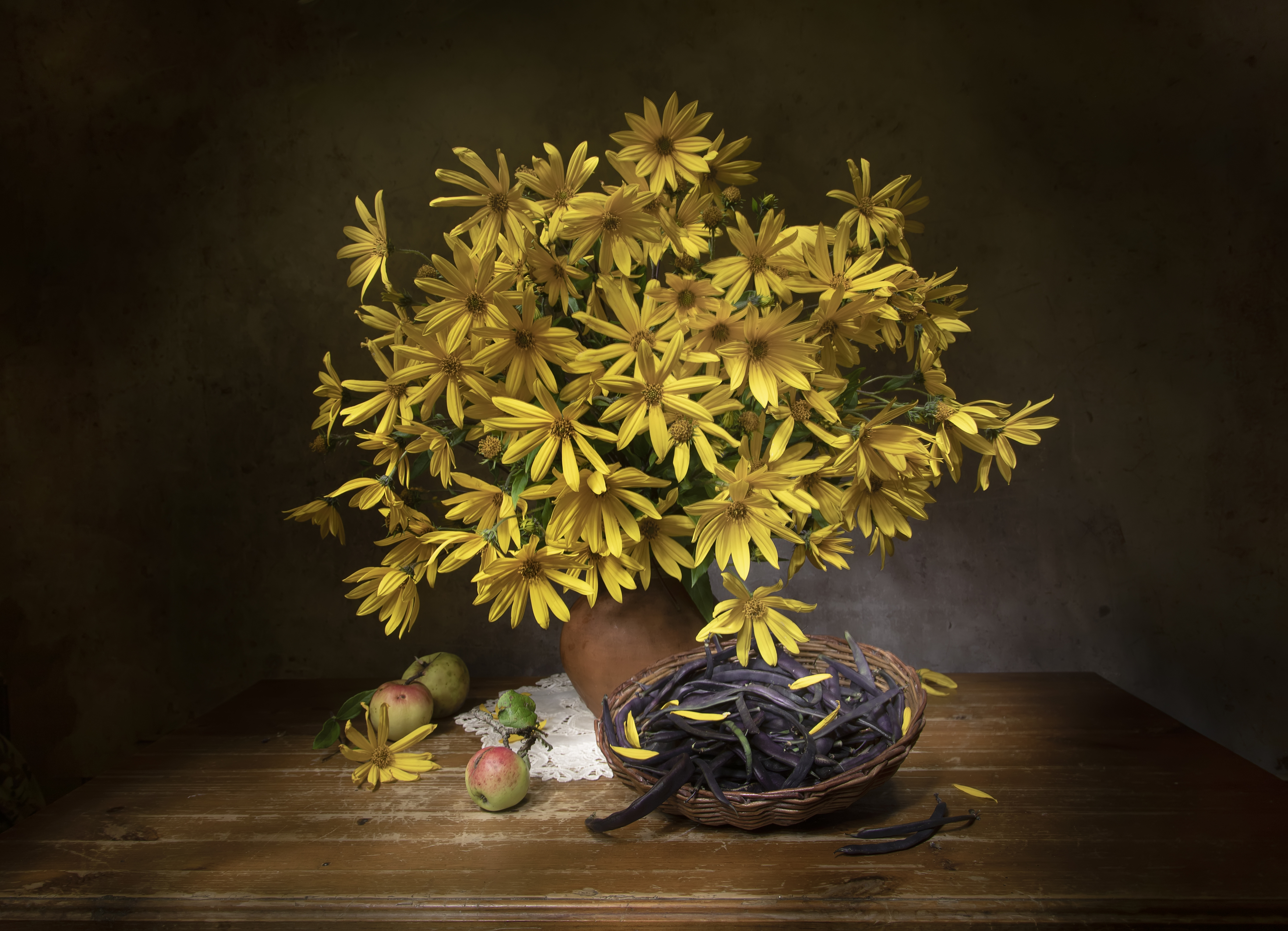 натюрморт, фвсоль, ыветы, Татьяна Феденкова