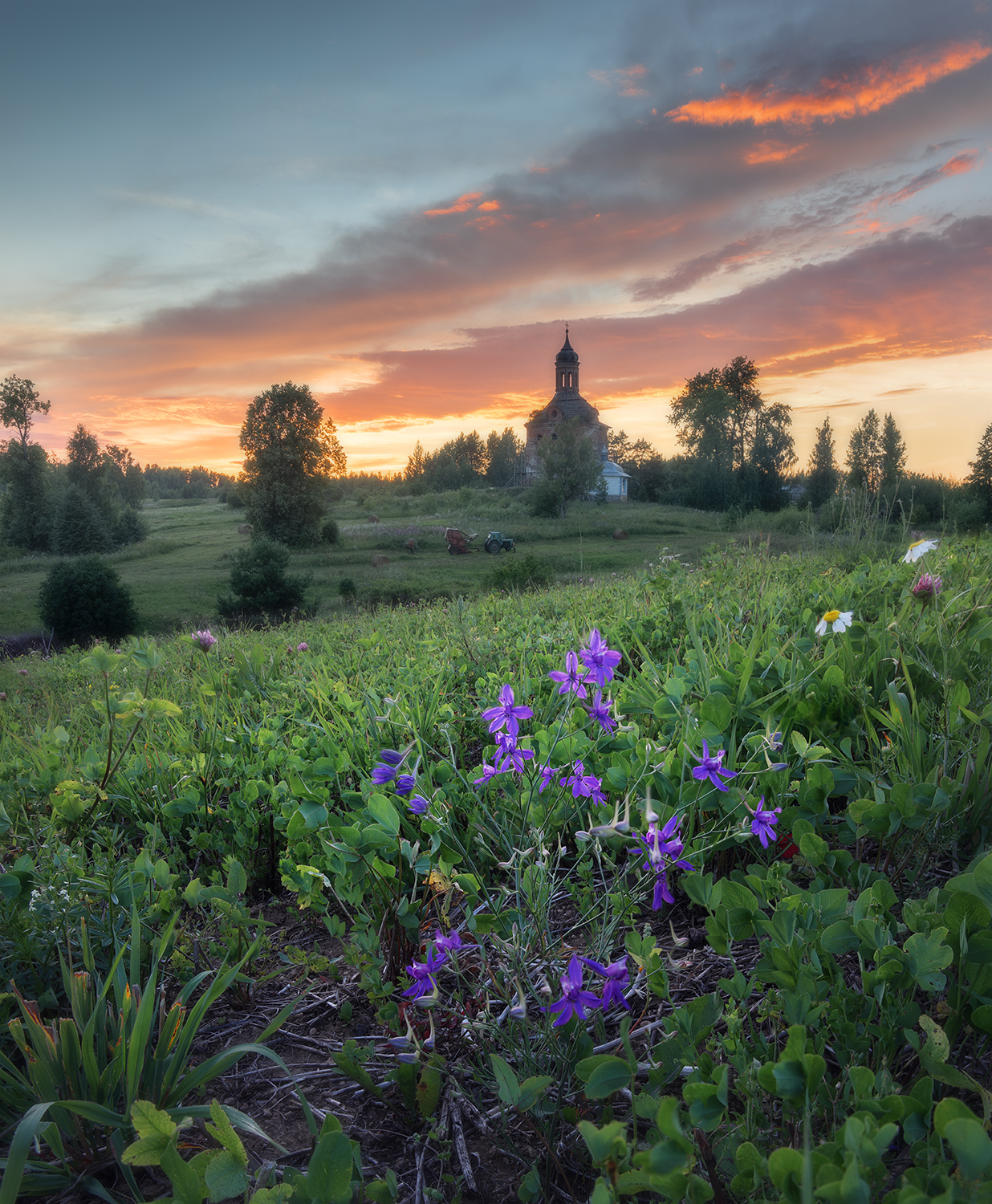 закат, село, июль, лето, Сергей Буторин