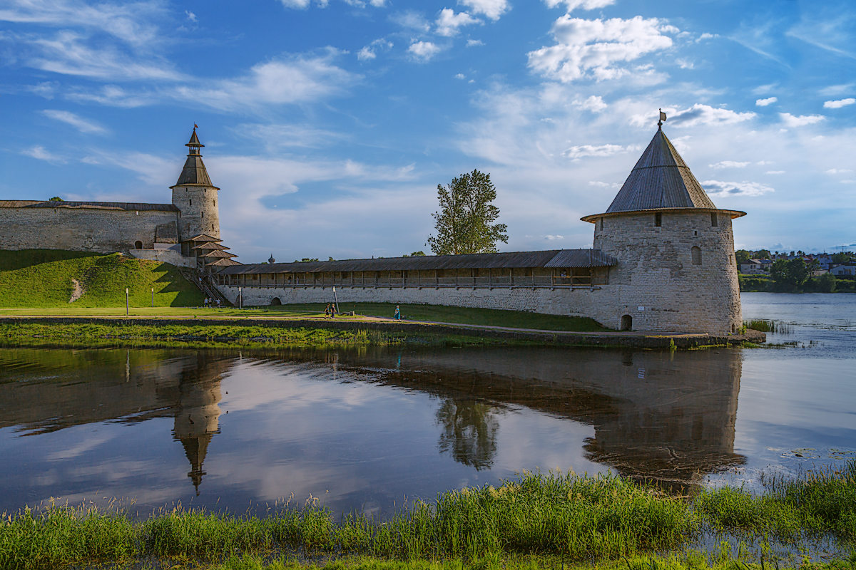 лето, небо, река, кром, Liliya Semenova
