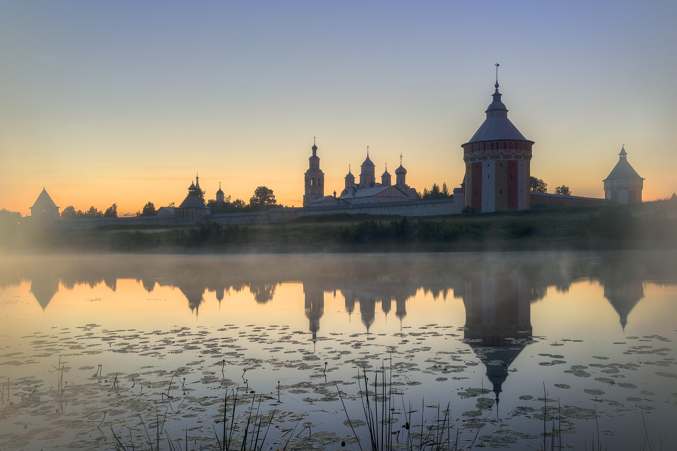 лето, вечер, река, монастырь, Гармашов Сергей