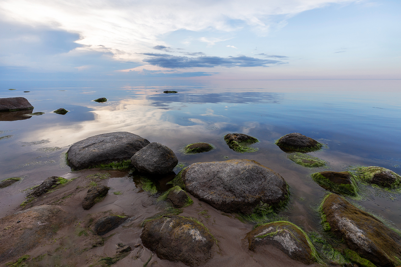 балтика нарвский залив камни море закат вечер релакс, Четвертной Сергей