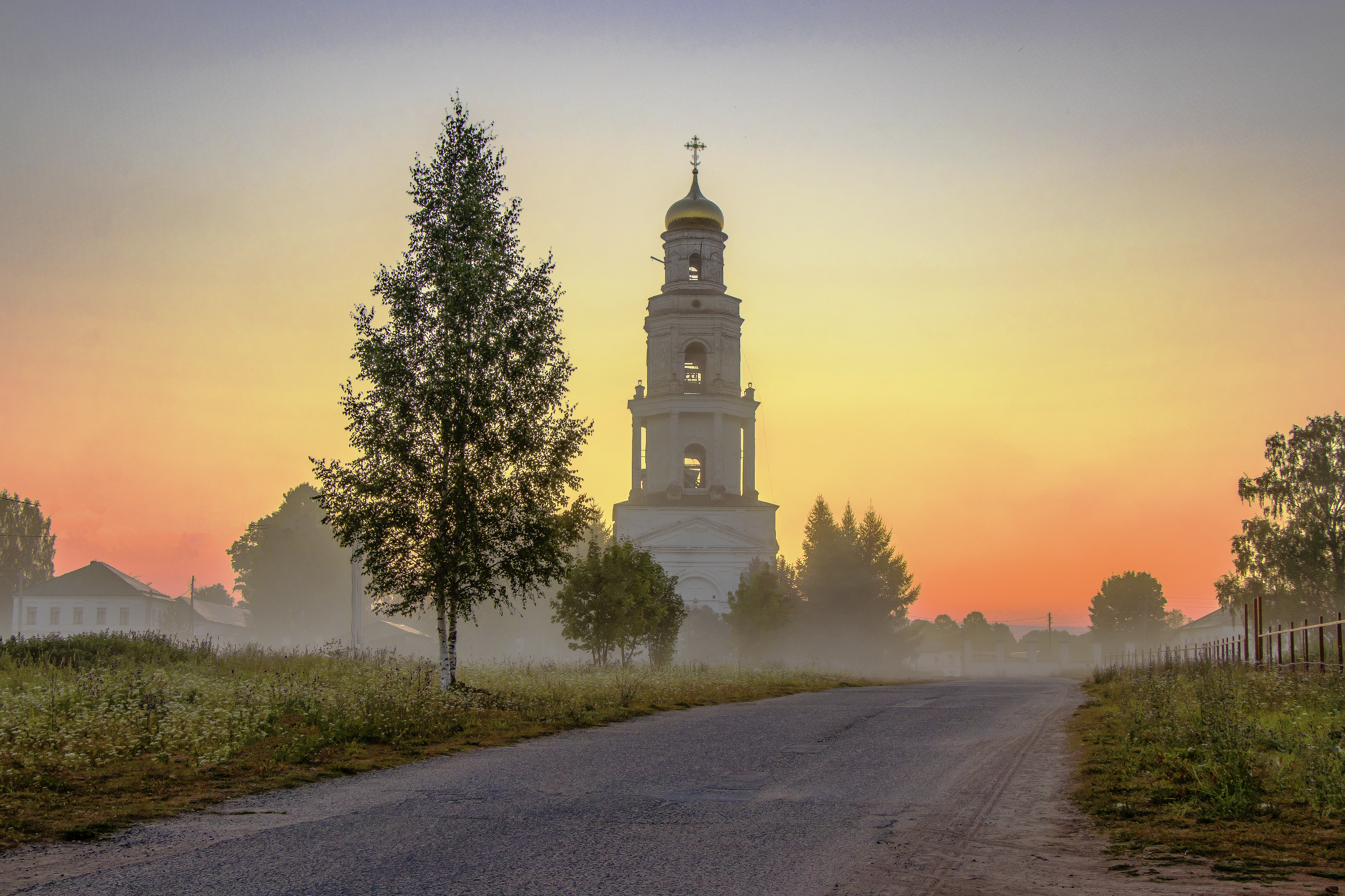 Великорецкое, утро, Ильинская колокольня, галина новинская