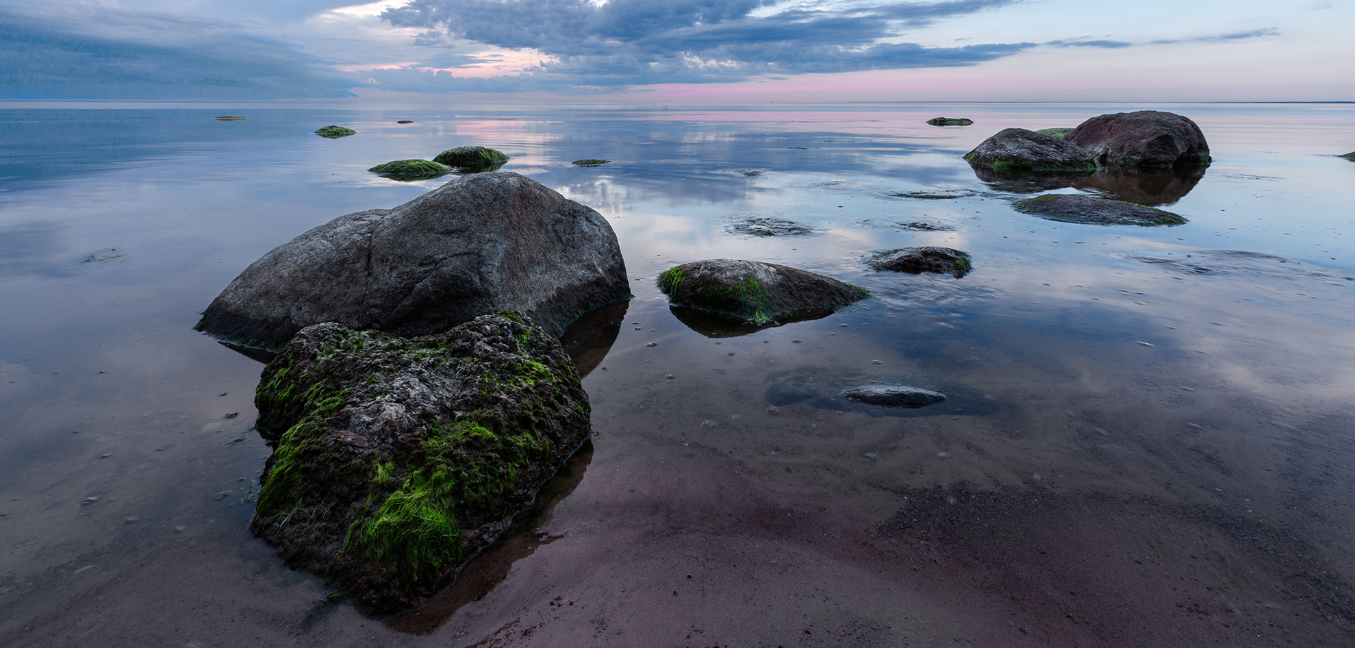 балтика вечер закат нарвский залив август штиль море камни, Четвертной Сергей