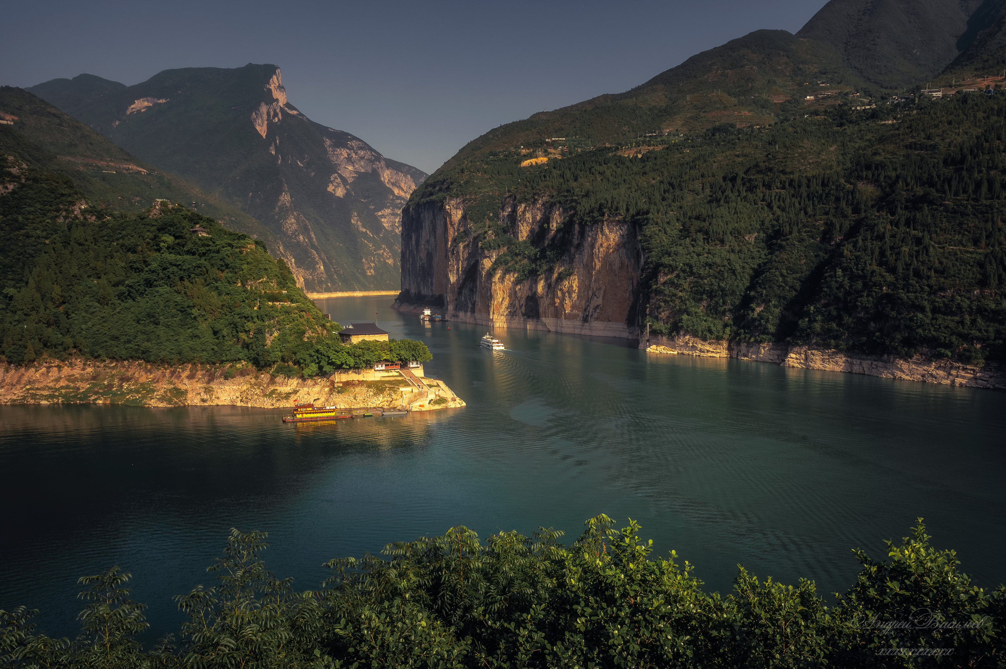 пейзаж, реки Китая, река Янцзы, Янцзы, Китай, Васильев Андрей