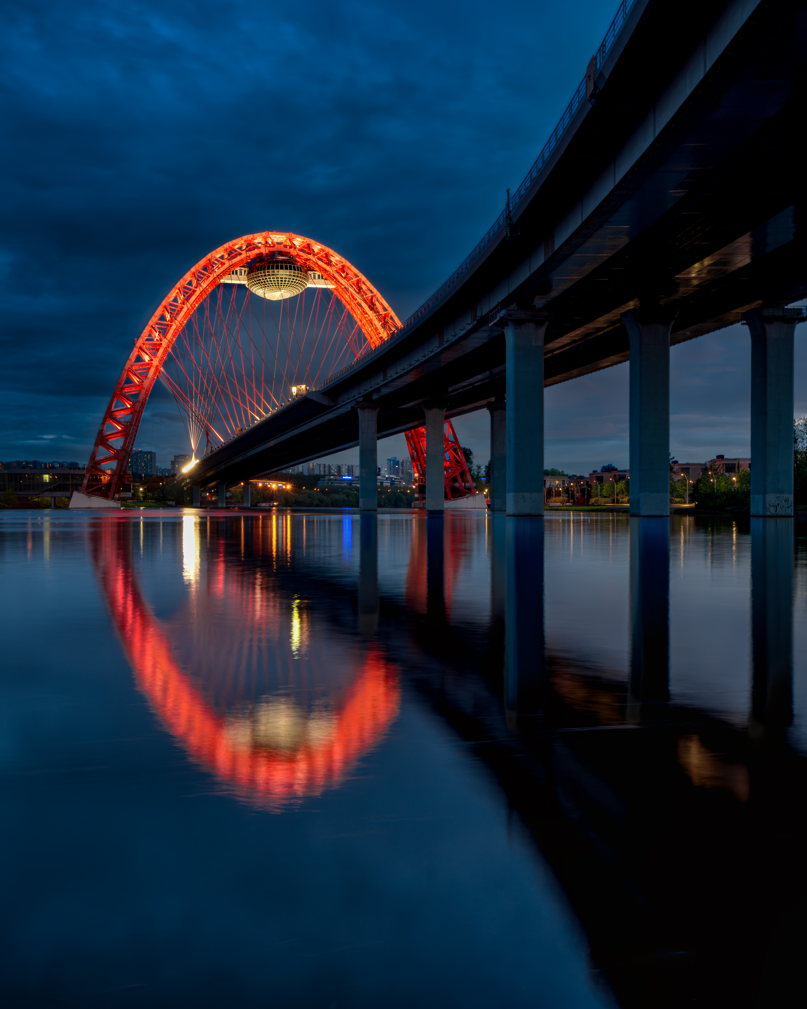 вечер, москва, мост, Александр Махоткин