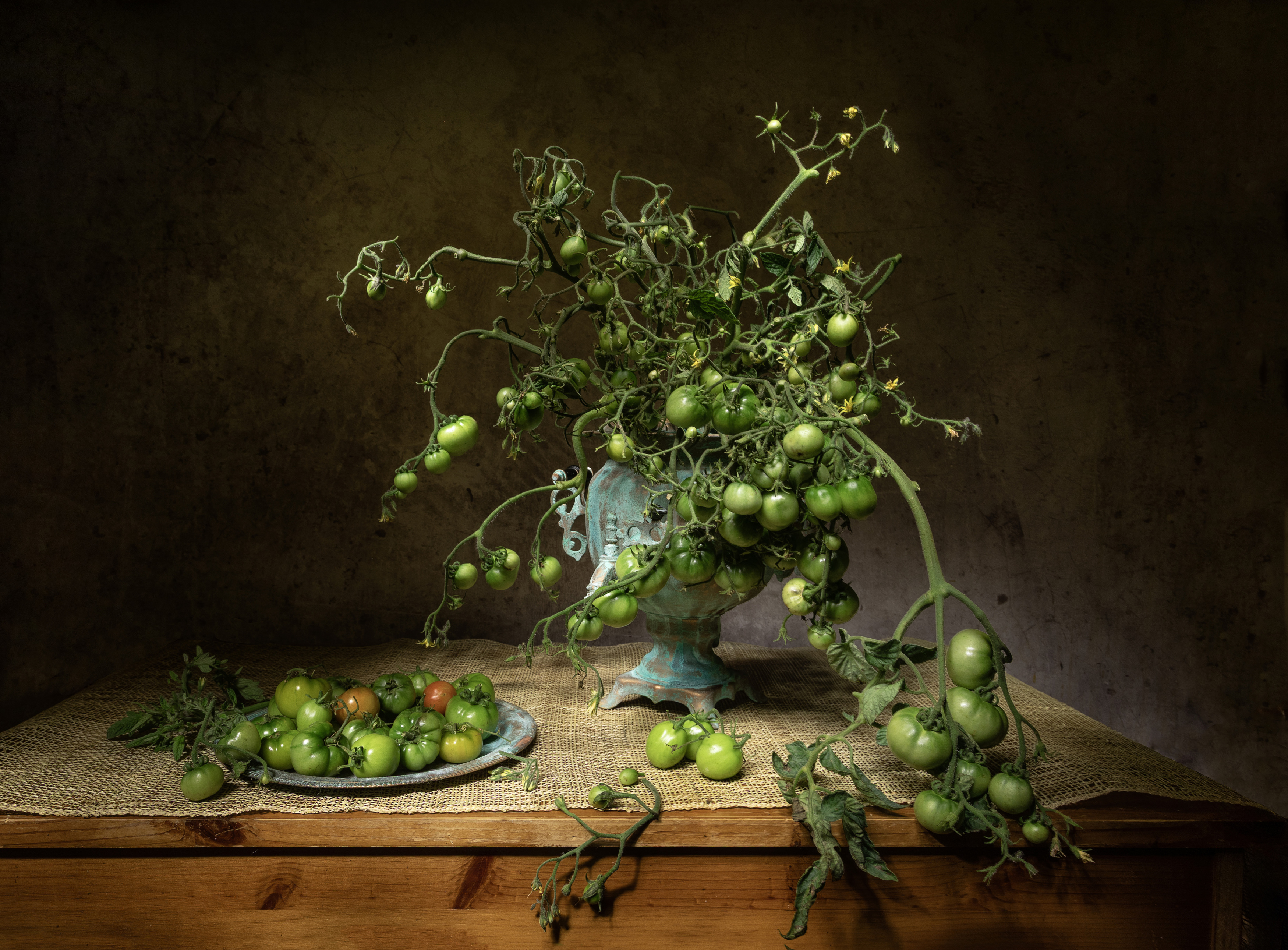 натюрморт, помидоры, самовар, Татьяна Феденкова