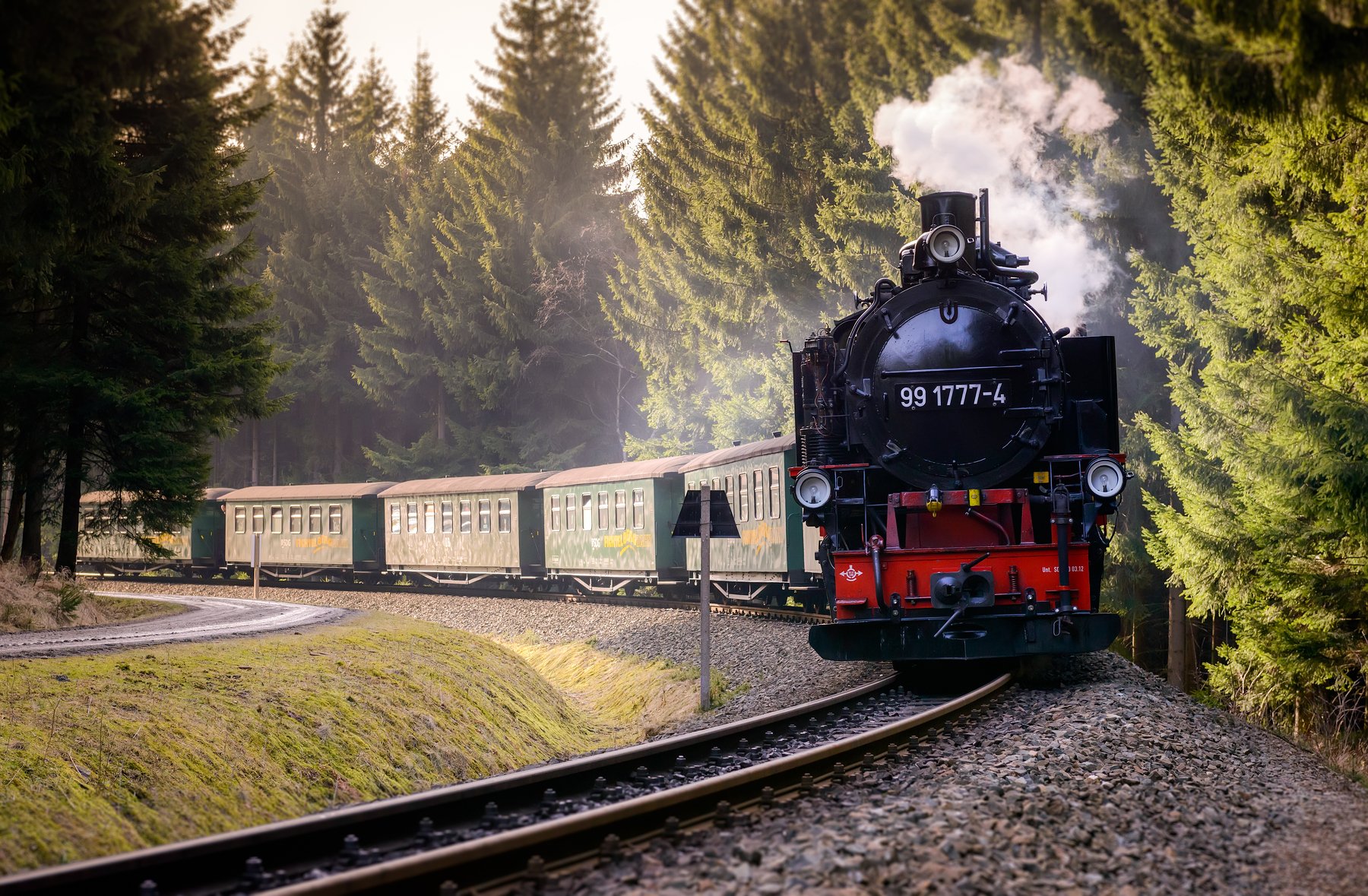 Train, travel, attraction, spring, steam, adventure, IvanKravtsov