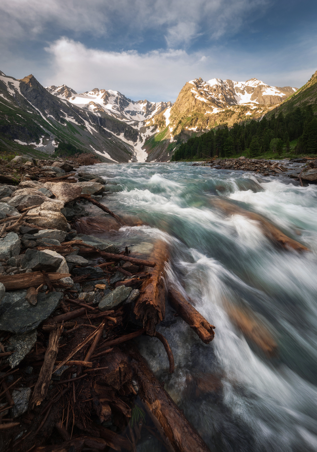 алтай, горный алтай, пейзажи алтая, усть-коксинский район, горная река, горы, летний алтай, мультинские озера, мульта, катунский хребет, катунский заповедник, исток реки, Рубан Елена