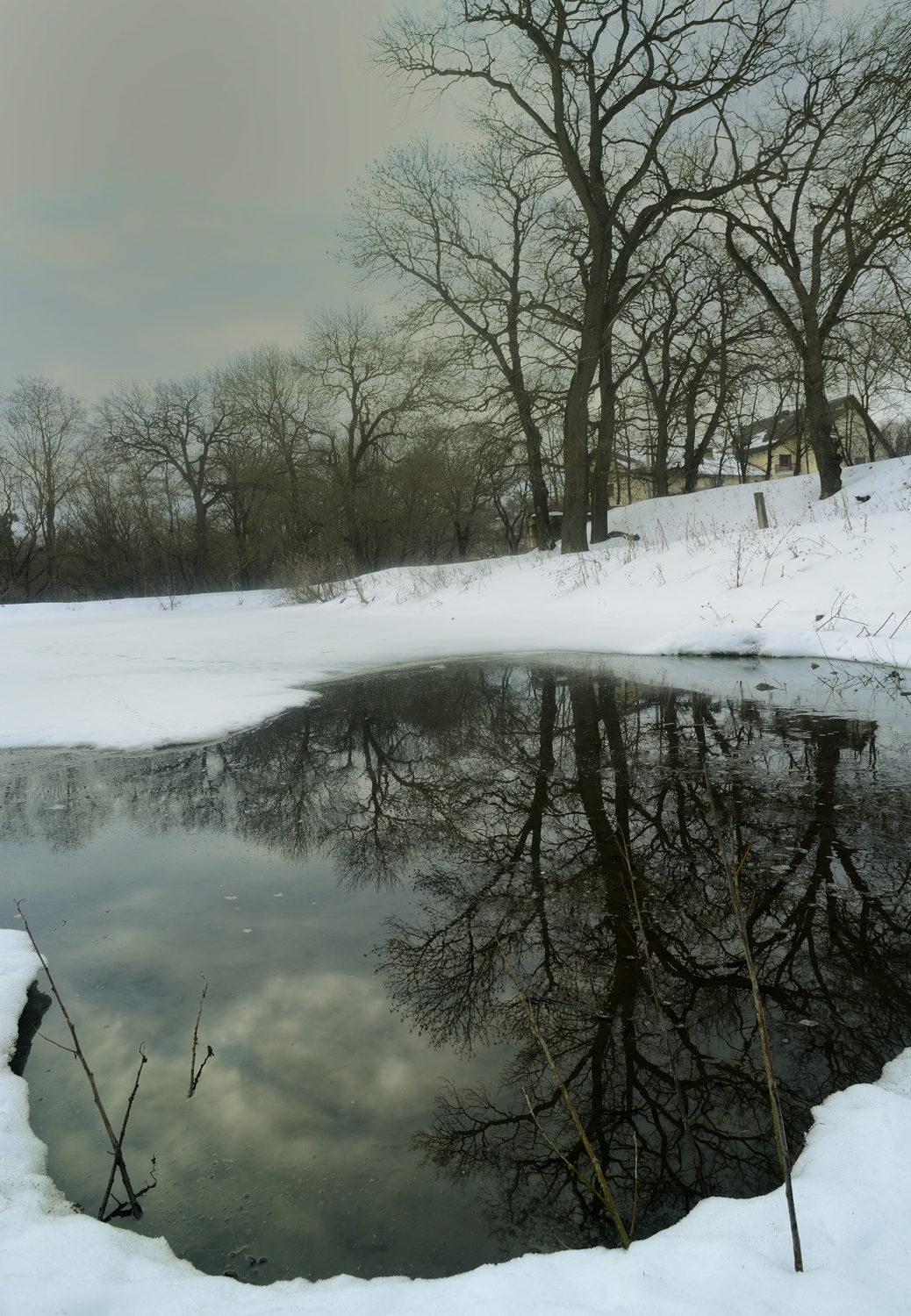 зима, озеро, Александр Жарников