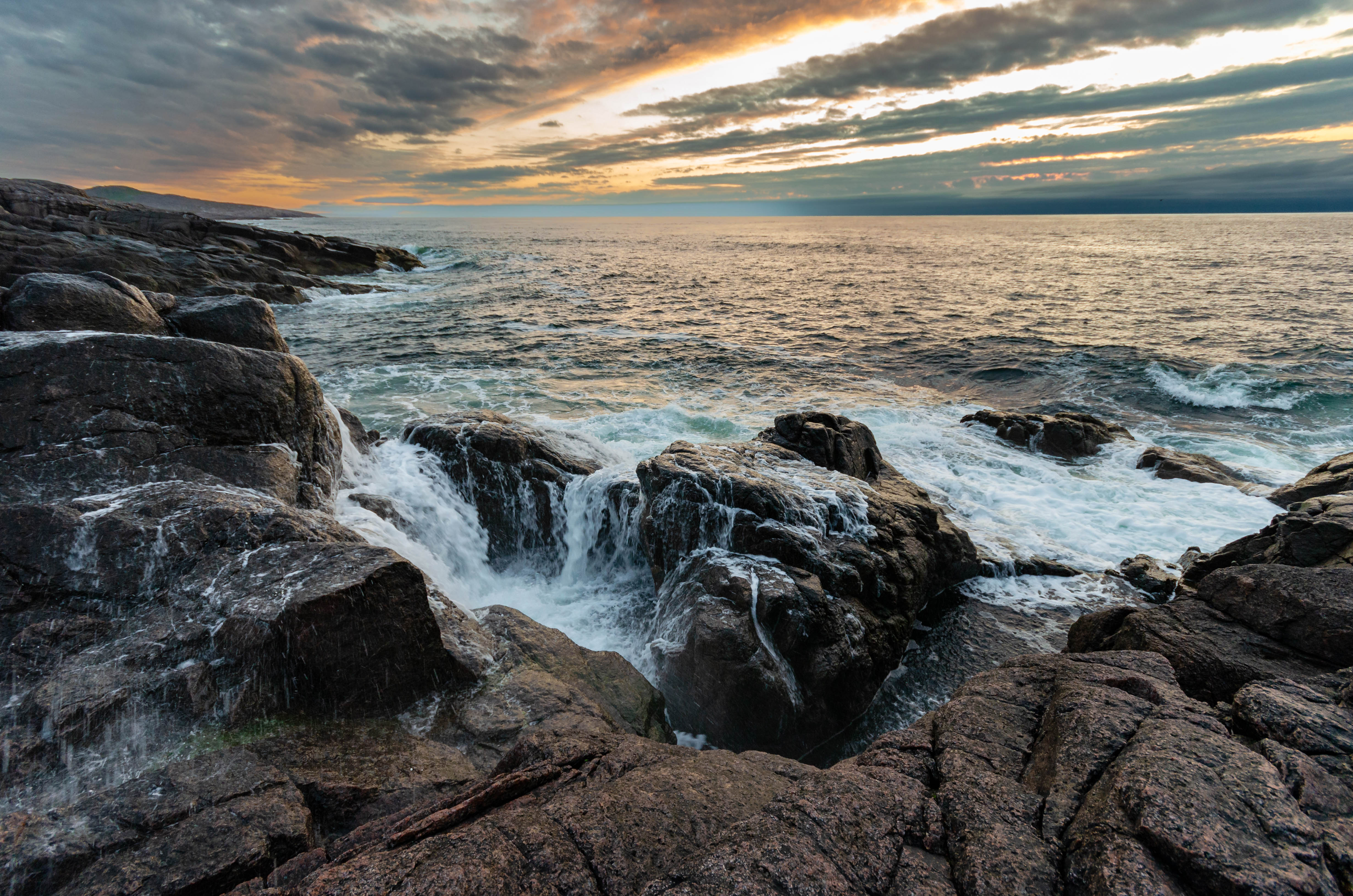 териберка, баренцево море, закат, полярный день, море, скалы, волны, пейзаж, sea, wave, sunset, landscape, natures, sky, clouds, небо, облака, Alexey S