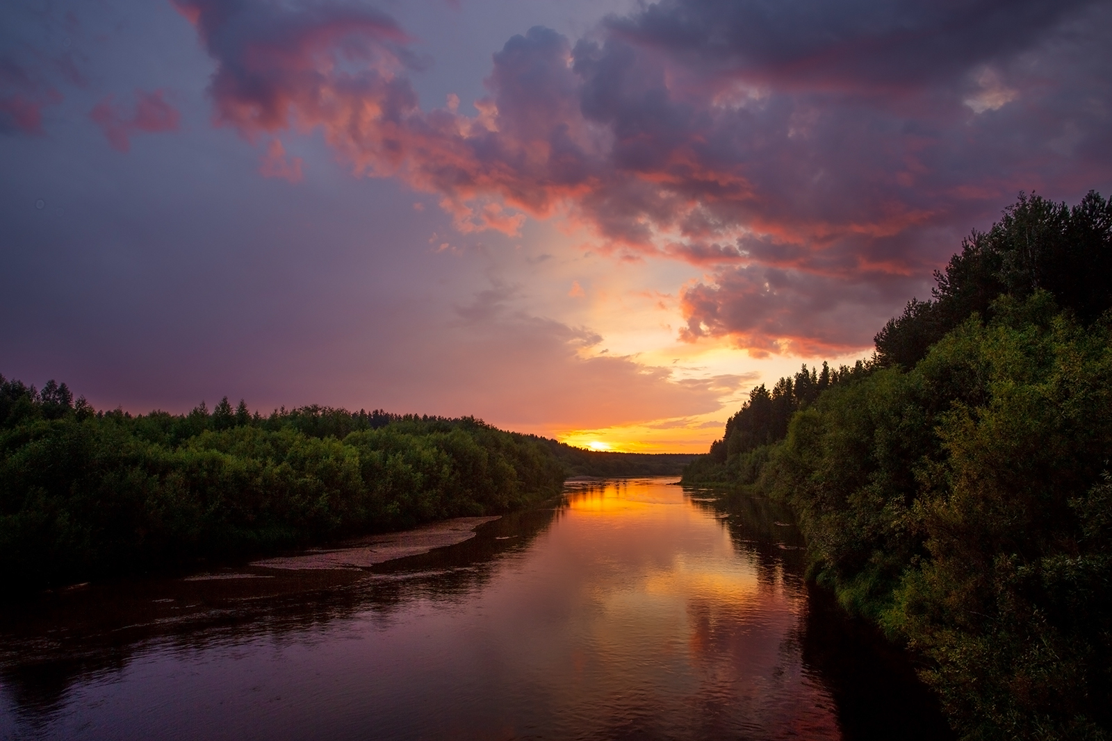 река, закат, устье, кулой, Колтакова Наталия