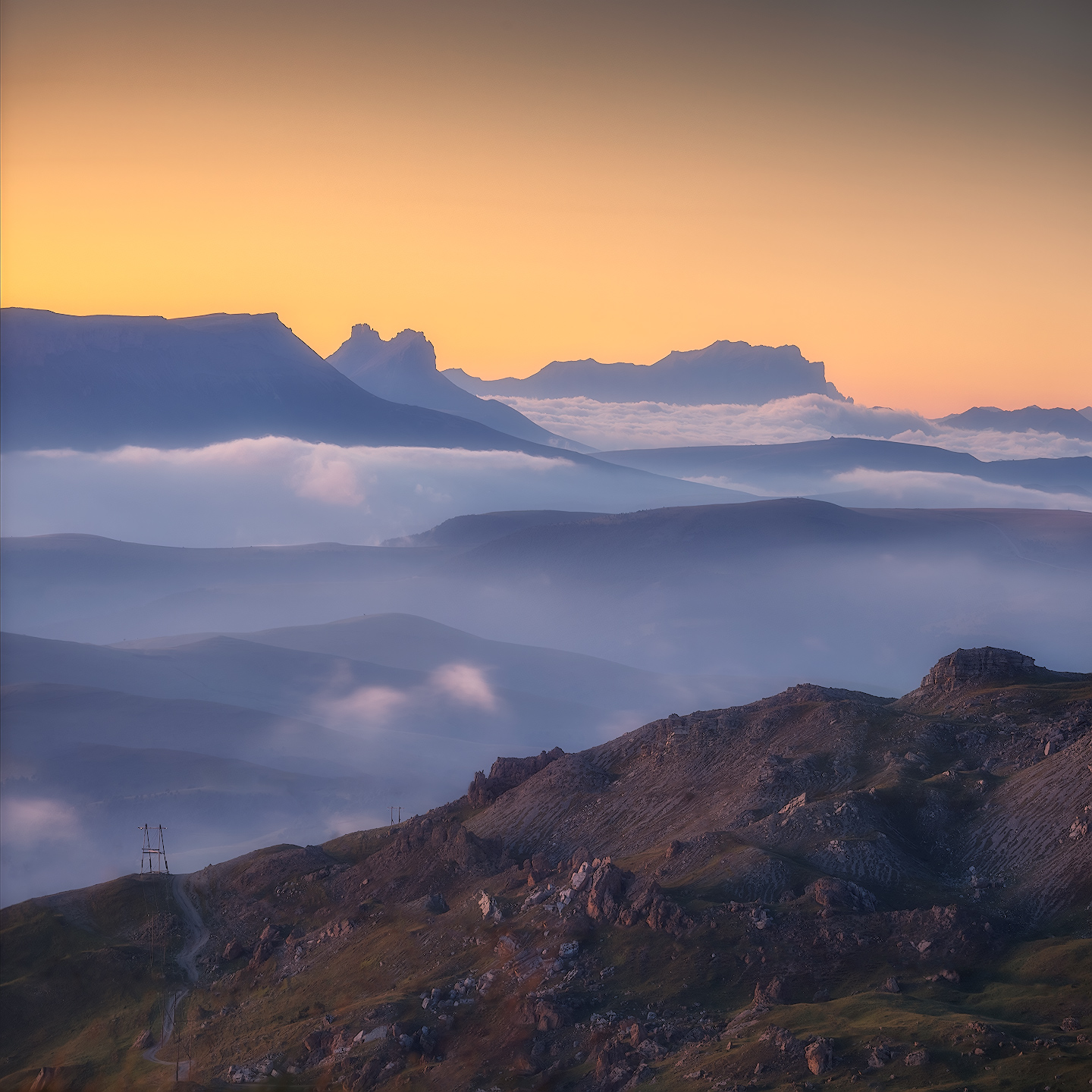 горы, кавказ, рассвет, бермамыт, Марголин Алексей