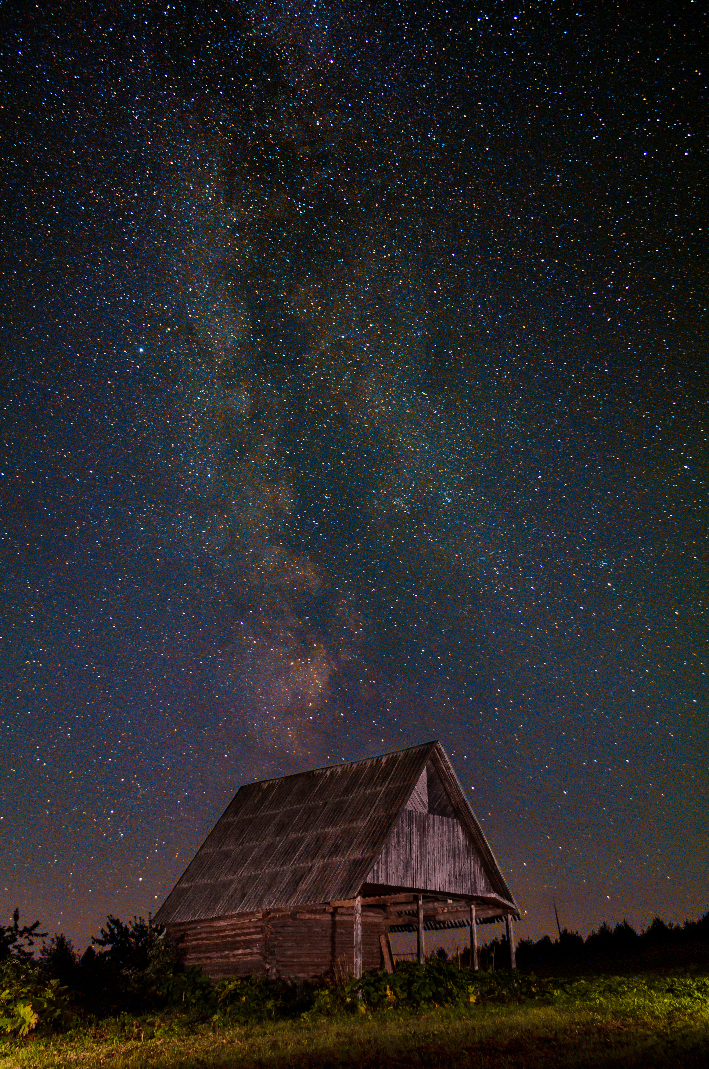 milkyway, night, stars, landscape, abandoned, construction, млечный путь, ночь, звезды, заброшенный, постройка, Набоков Андрей