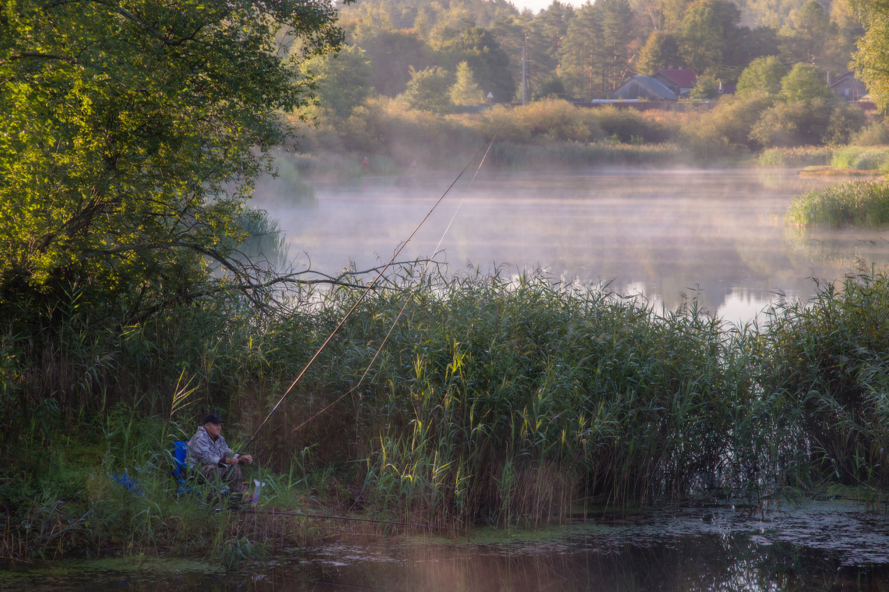 утро туман озеро рыбак пивоварово вязниковский р-он, Алексеев Дмитрий