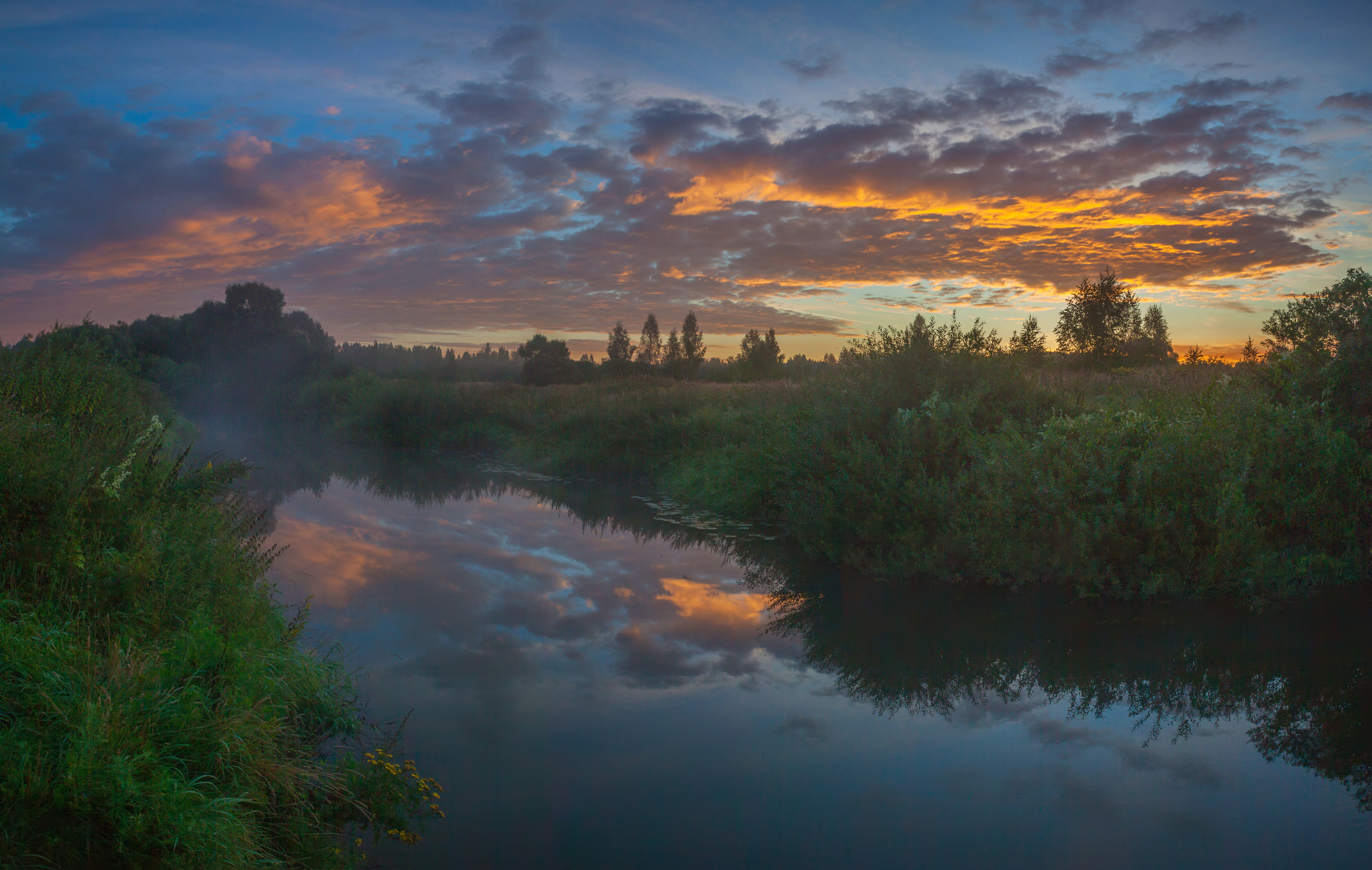 река, рассвет , облака , Свистков Александр