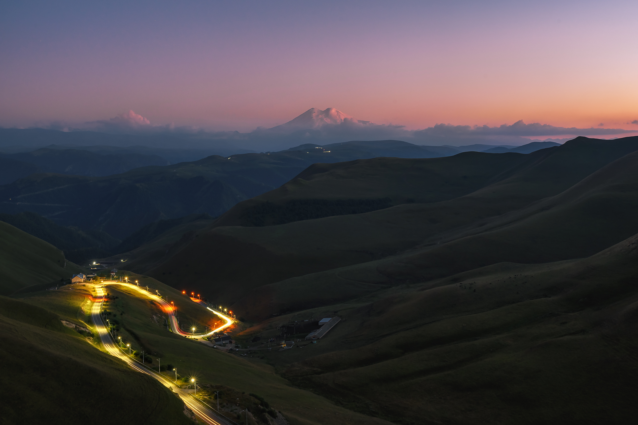 кавказ, кабардино-балкария, горы,  эльбрус, закат, закат в горах, Zakharov Armen