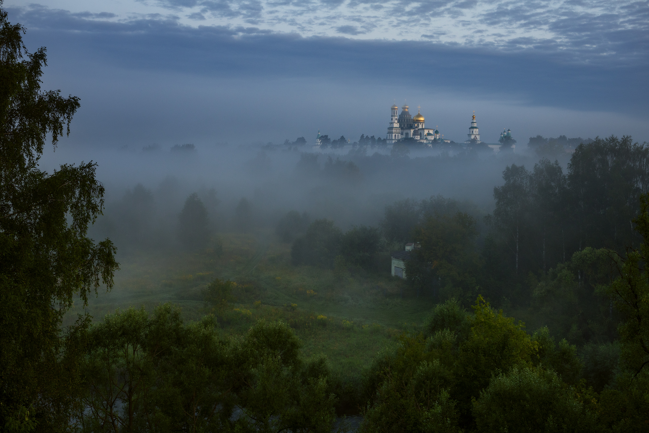 истра, храм, туман, лето, подмосковье, Александр Стрельчук