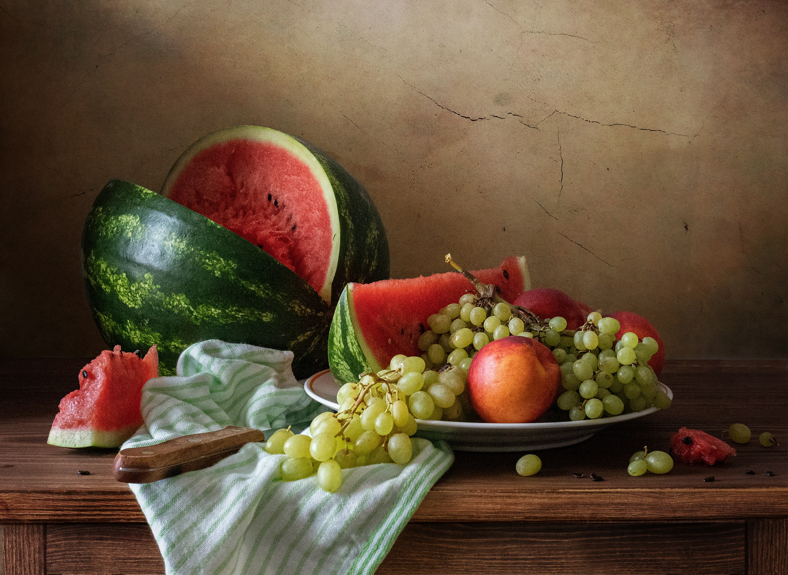 арбуз, натюрморт, фруктовый натюрморт, фрукты, Ирина Зиннурова