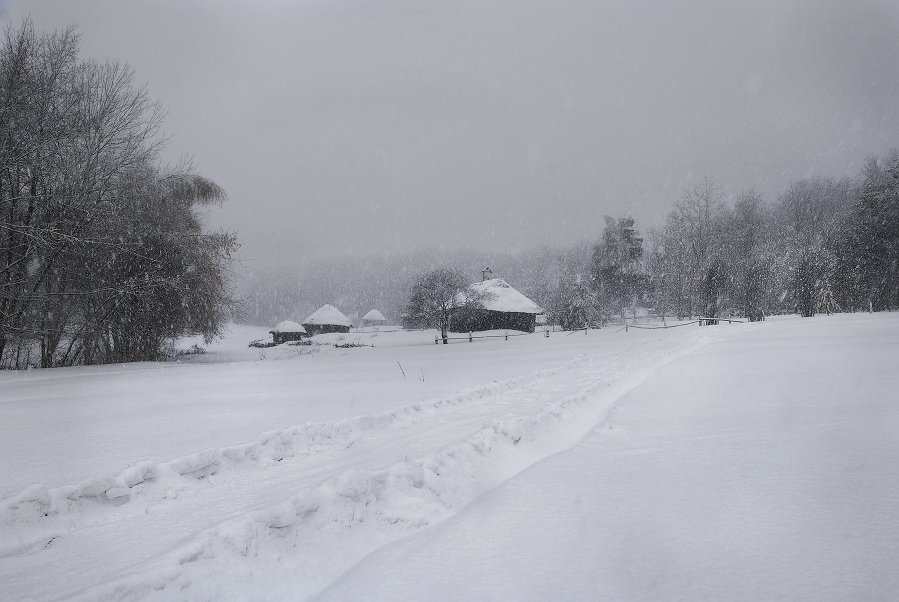 снегопад, зима, Михаил Мочалов