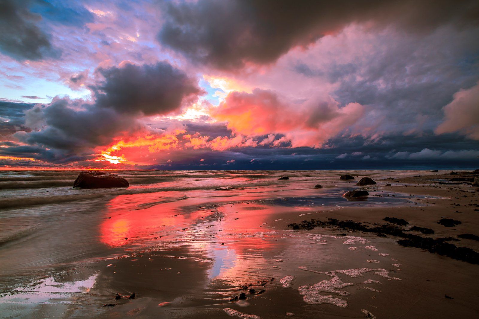 Baltic Sea, Colors, Lithuania, Storm, Sunset, Руслан Болгов (Axe)